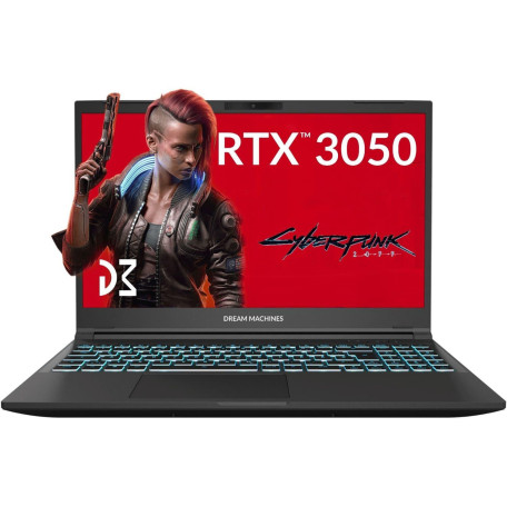 Ноутбук Dream Machines 15.6 RG3050-15 RG3050-15UA83 FHD WVA 144Hz/Intel Core i5-12450H/16GB/512 SSD/RTX 3050 4GB/DOS/Black (RG3050-15UA83)