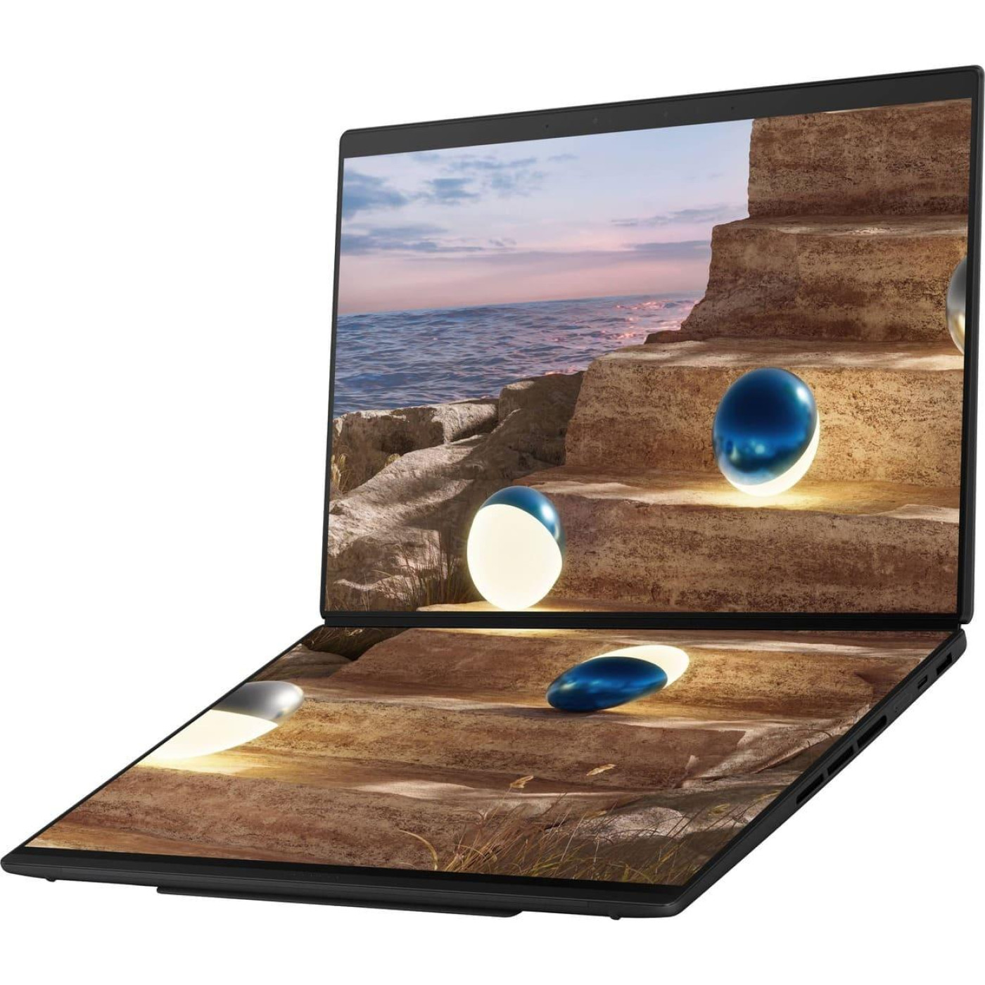 Ноутбук ASUS 28 Zenbook DUO UX8407AA-SN216X 3K OLED 144Hz/Intel Core 9 386H/32GB/2TB/Intel HD/W11P/Moher Gray (90NB16V1-M00A40)