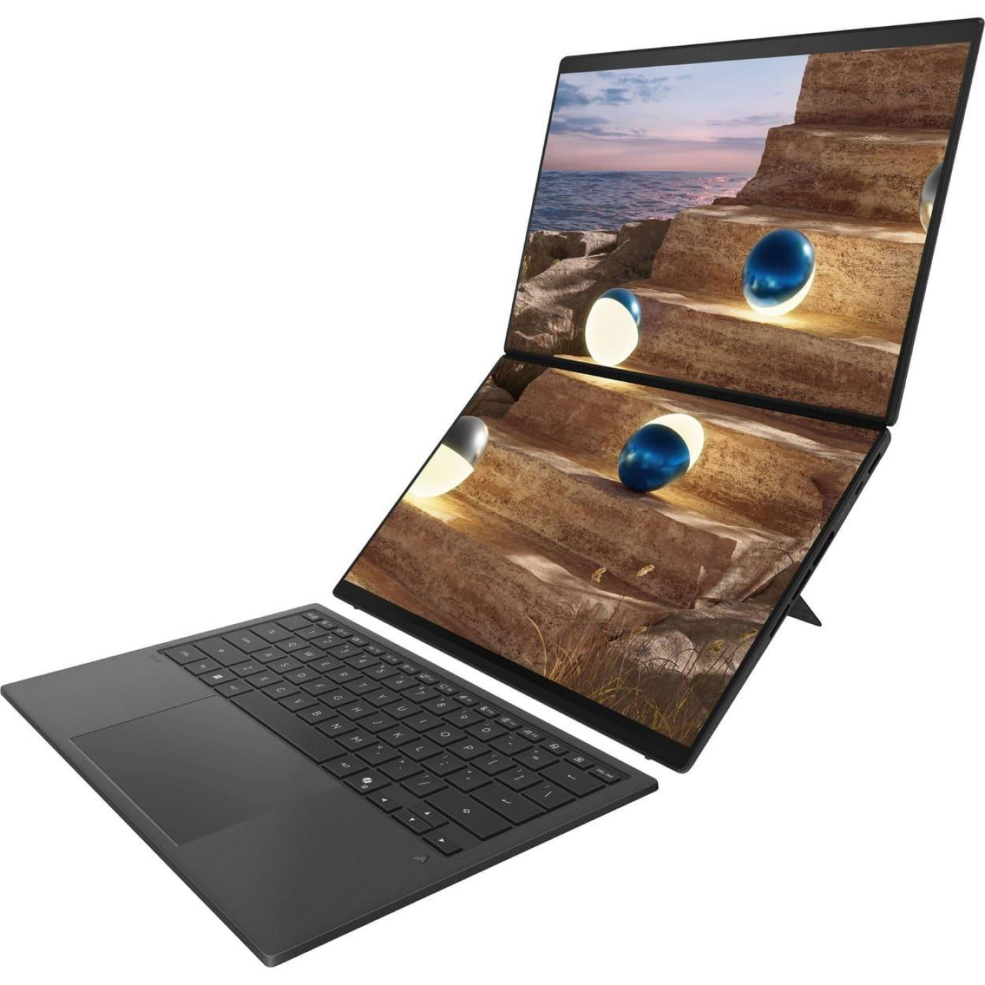 Ноутбук ASUS 28 Zenbook DUO UX8407AA-SN216X 3K OLED 144Hz/Intel Core 9 386H/32GB/2TB/Intel HD/W11P/Moher Gray (90NB16V1-M00A40)