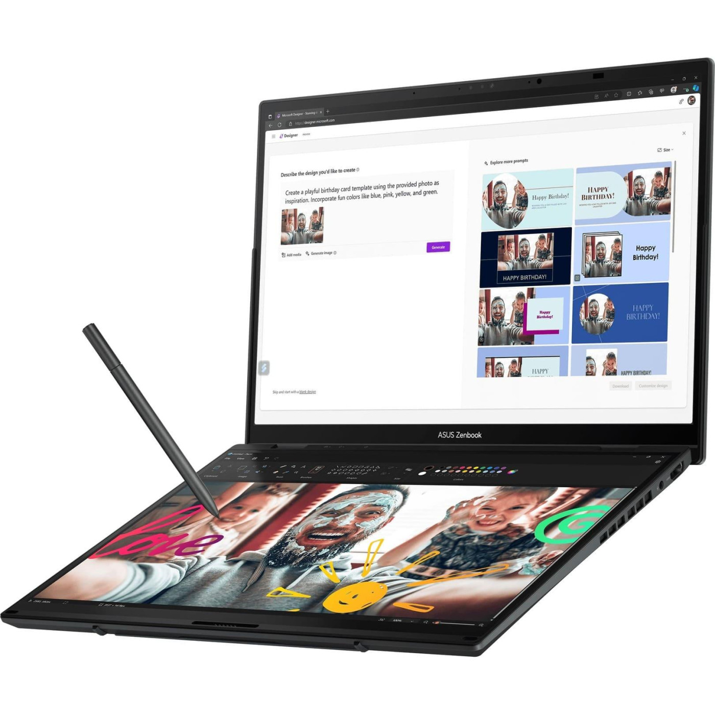 Ноутбук ASUS 14 Zenbook Duo UX8406CA FHD OLED Touch/Intel U9-285H/32GB/1TB/UMA/W11H/Grey (90NB14X1-M001N0)