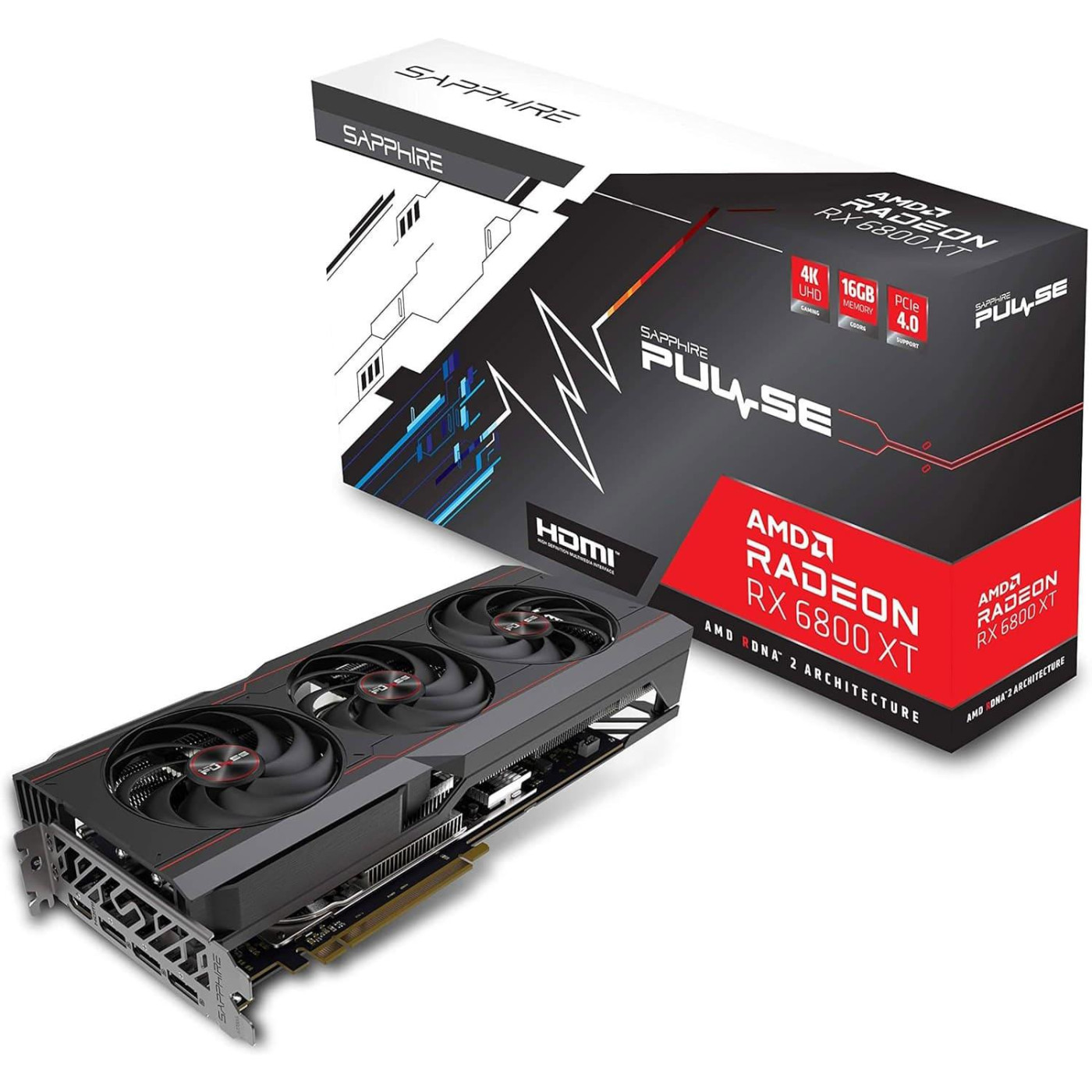 Видеокарта Sapphire AMD Radeon RX 6800 XT 16GB Pulse (11304-03-20G) (GDDR6, 256 bit, PCI-E v4.0 x16) Б/у