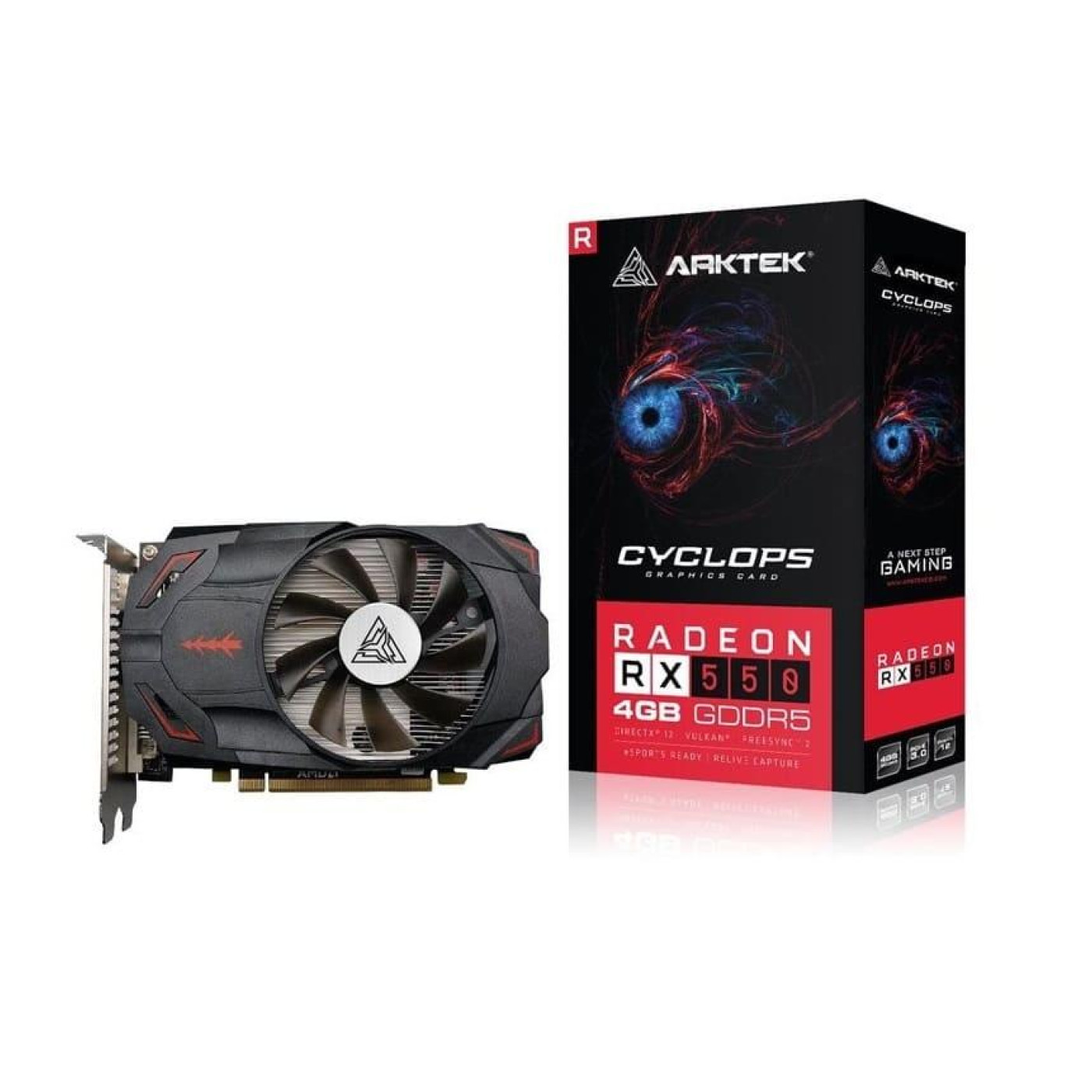 Відеокарта Arktek AMD Radeon RX 550 4GB Cyclops (AKR550D5S4GH1) (GDDR5, 128 bit, PCI-E v3.0 x8)