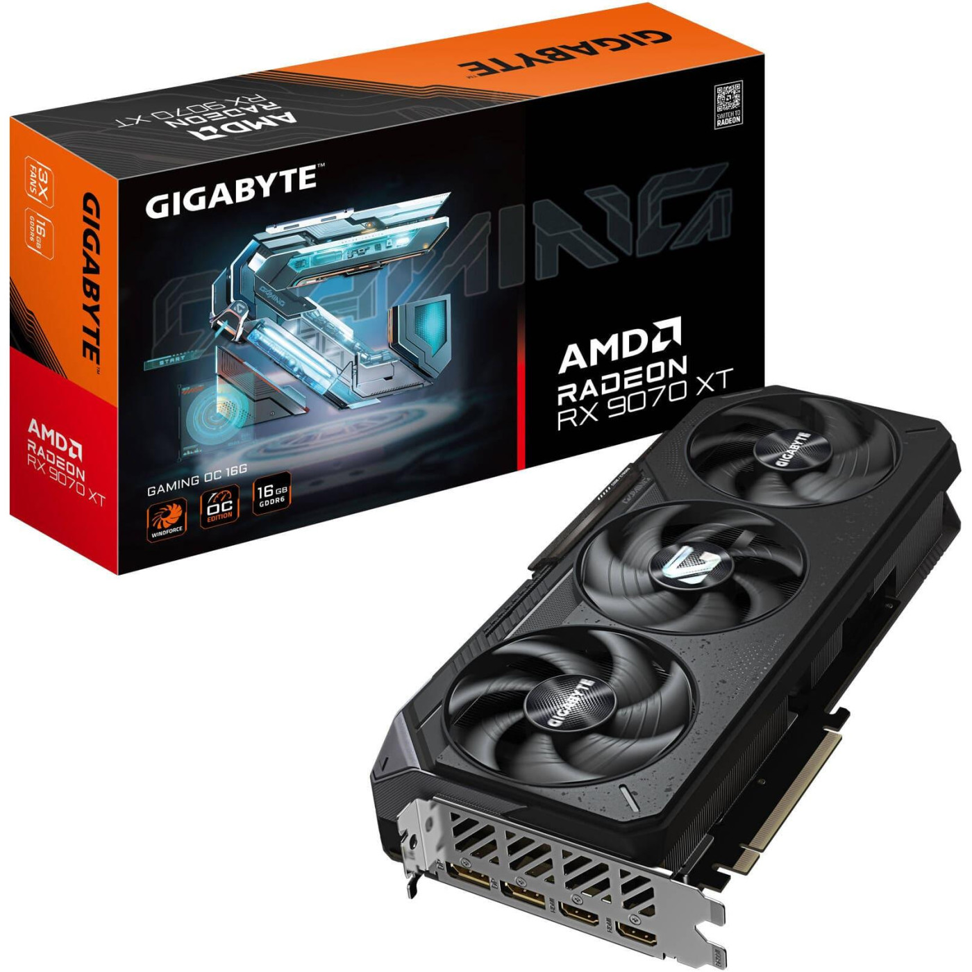 Відеокарта Gigabyte AMD Radeon RX 9070 XT 16GB GAMING (GV-R9070XTGAMING-16GD) (GDDR6, 256 bit, PCI-E v5.0 x16)