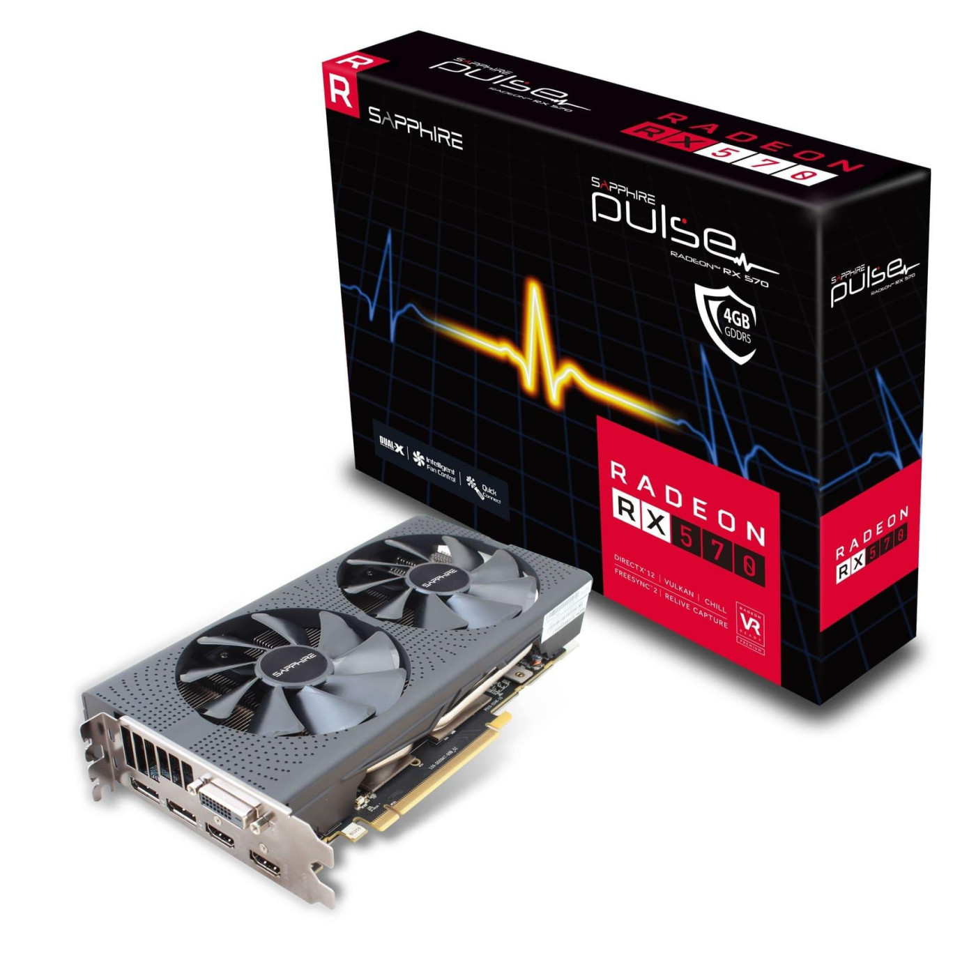 Відеокарта Sapphire AMD Radeon RX 570 4Gb Pulse D5 (11266-04) (GDDR5, 256 bit, PCI-E 3.0 x16) Б/в