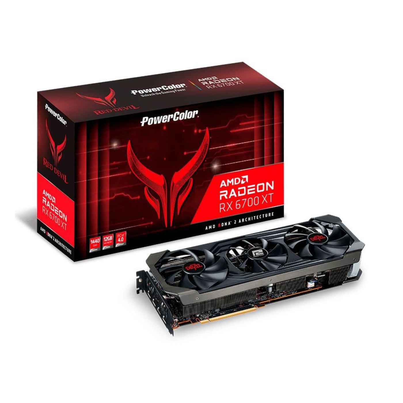Видеокарта PowerColor AMD Radeon RX 6700 XT 12Gb Red Devil (AXRX 6700XT 12GBD6-3DHE/OC) (GDDR6, 192 bit, PCI-E v4.0) Б/у