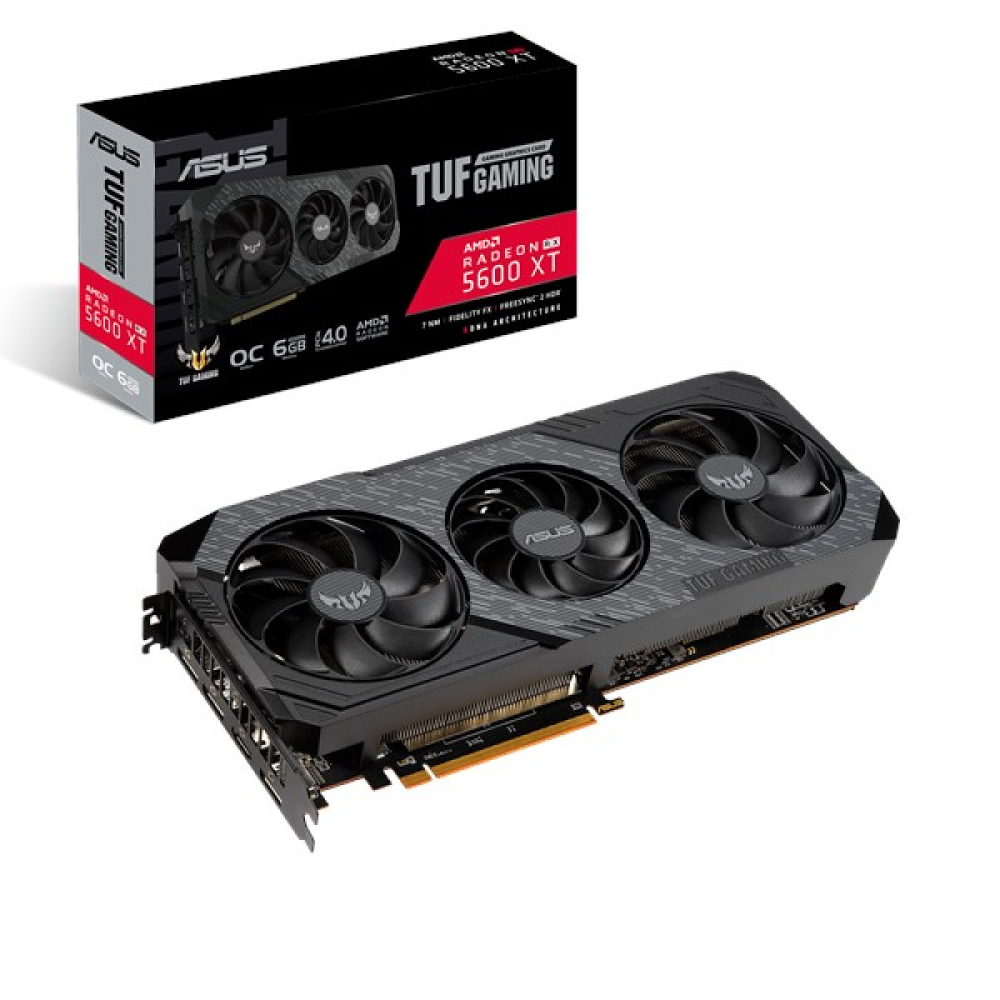 Видеокарта ASUS AMD Radeon RX 5600 XT 6Gb TUF Gaming X3 EVO (TUF 3-RX5600XT-T6G-EVO-GAMING) (GDDR6, 192 bit, PCI-E 4.0 x16) Б/у