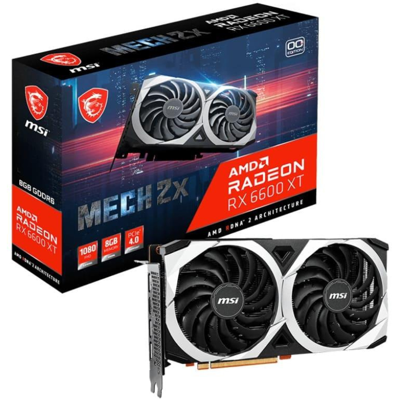Видеокарта MSI AMD Radeon RX 6600 XT 8Gb MECH 2X OC (RX 6600 XT Mech 2X 8G OC) (GDDR6, 128 bit, PCI-E 4.0 x16) FR