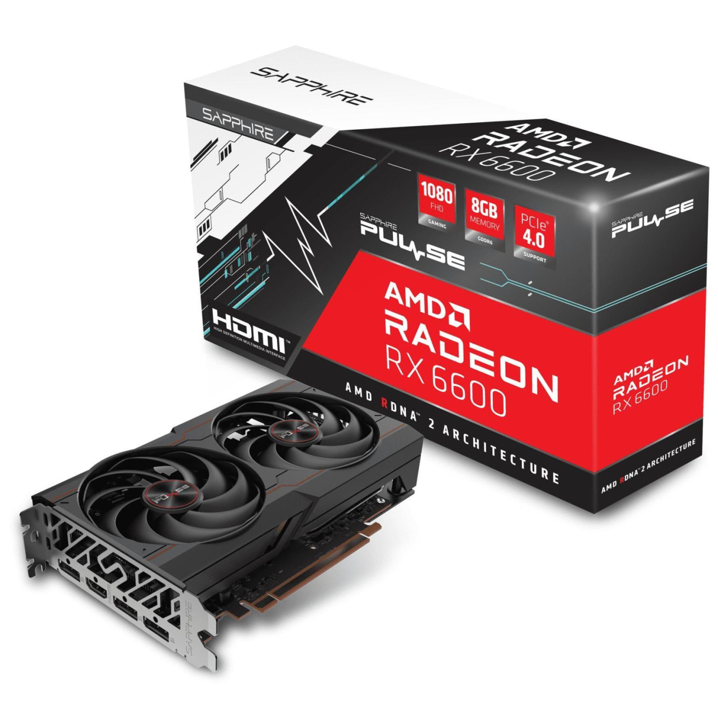 Видеокарта Sapphire AMD Radeon RX 6600 8GB PULSE (11310-01) (11310-98-90G) (GDDR6, 128 bit, PCI-E v4.0 x8) FR