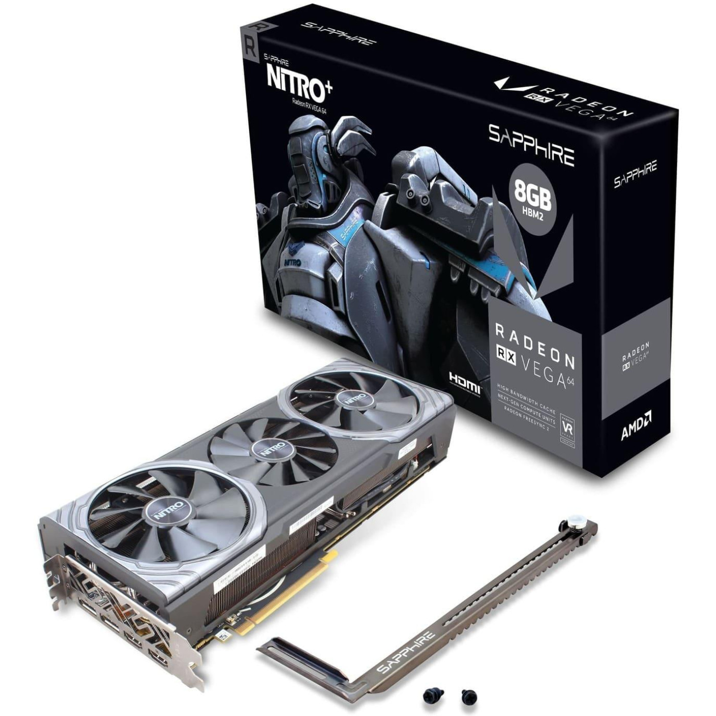 Видеокарта Sapphire AMD Radeon RX Vega 64 8G NITRO+ (11275-99) (HBM2, 2048 bit, PCI-E 3.0 x16) Б/у