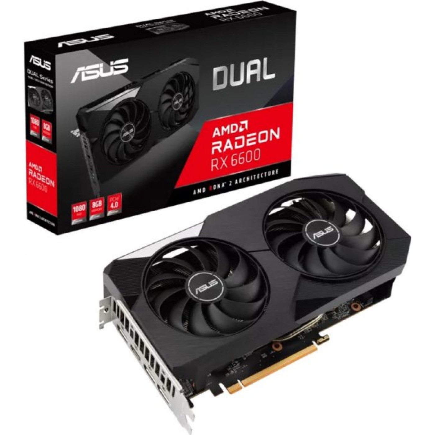 Видеокарта ASUS AMD Radeon RX 6600 XT 8Gb Dual OC (DUAL-RX6600XT-O8G) (GDDR6, 128 bit, PCI-E v4.0) Б/у