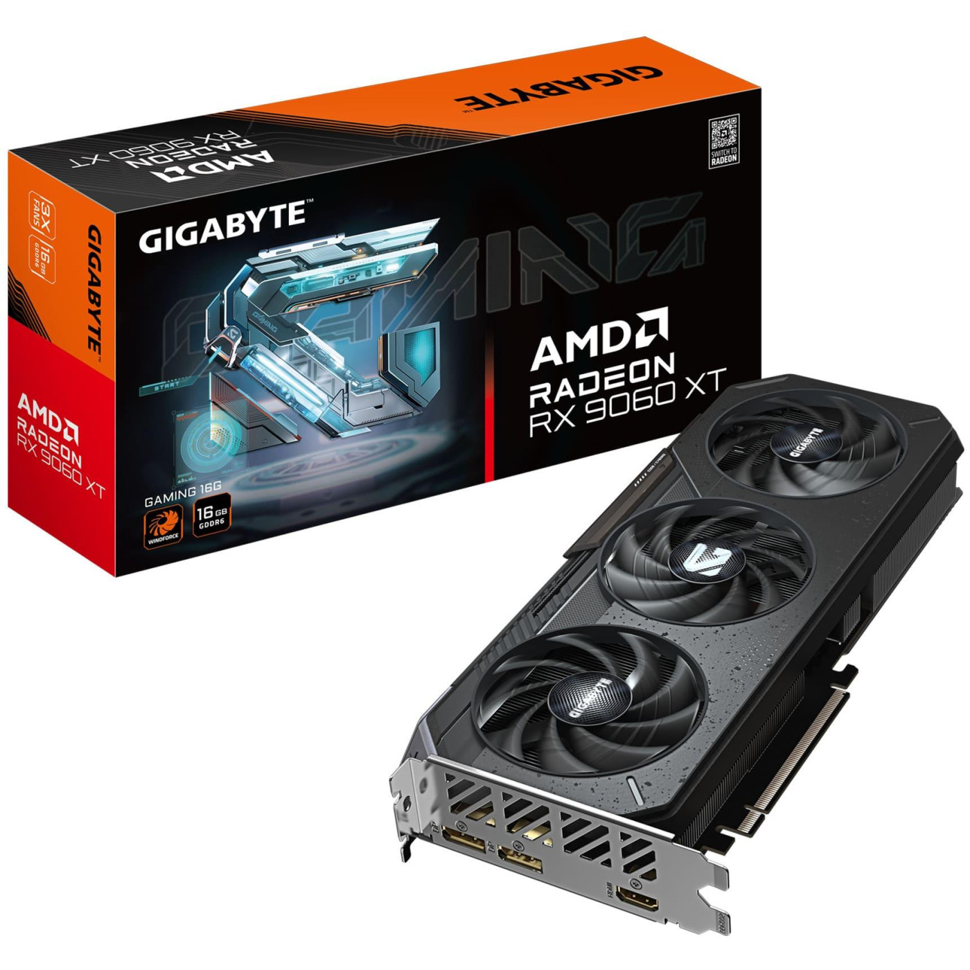 Відеокарта Gigabyte AMD Radeon RX 9060 XT 16G GAMING (GV-R9060XTGAMING-16GD) (GDDR6, 128 bit, PCI-E v5.0 x16)