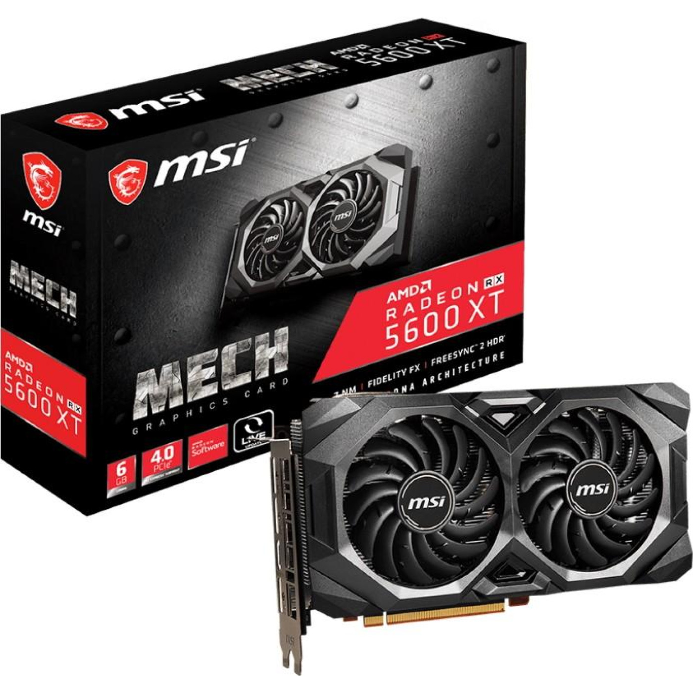 Відеокарта MSI AMD Radeon RX 5600 XT MECH (RX 5600 XT MECH) (GDDR6, 192 bit, PCI-E v4.0 x16) Б/в