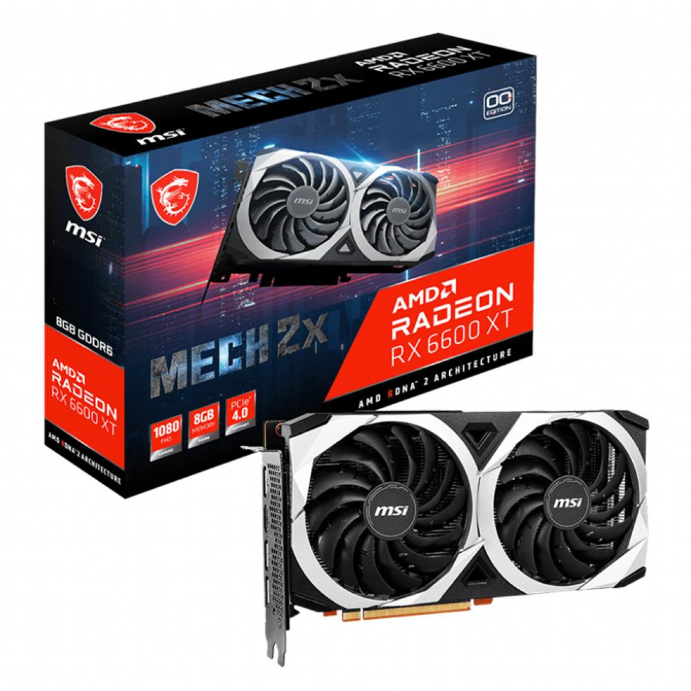 Видеокарта MSI AMD Radeon RX 6600 XT 8Gb MECH 2X OC V1 (RX 6600 XT MECH 2X 8G OCV1) (GDDR6, 128 bit, PCI-E 4.0 x16)