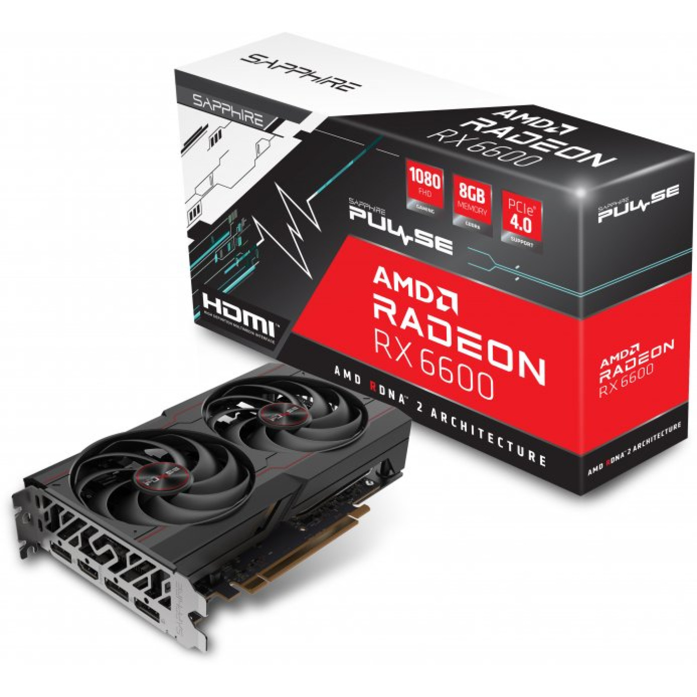 Видеокарта Sapphire AMD Radeon RX 6600 8GB Pulse (11310-01-20G) (GDDR6, 128 bit, PCI-E 4.0 x8)