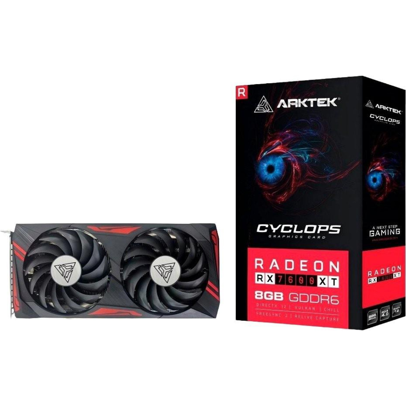 Видеокарта ARKTEK AMD Radeon RX 7600 XT 8GB 128Bit Dual Fan (AKR7600XTD6S8GH1) (GDDR6, 128 bit, PCI-E v4.0 x8)