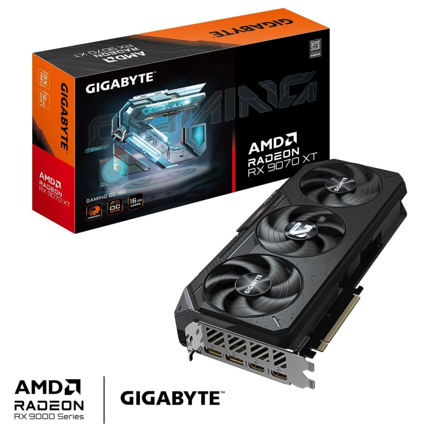 Відеокарта Gigabyte AMD Radeon RX 9070 XT 16GB GAMING OC (GV-R9070XTGAMING OC-16GD) (GDDR6, 256 bit, PCI-E v5.0 x16)
