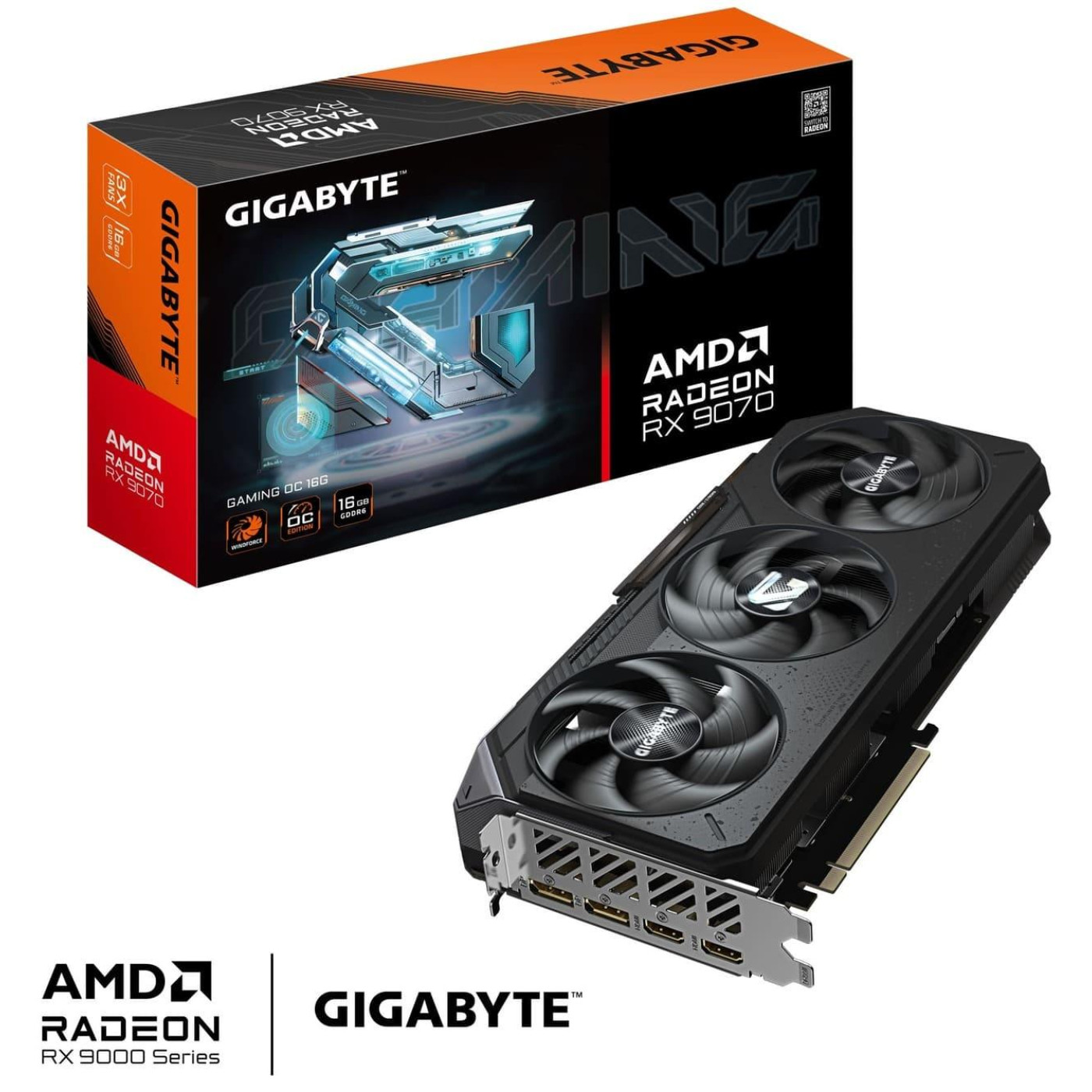 Відеокарта Gigabyte AMD Radeon RX 9070 16GB GAMING OC (GV-R9070GAMING OC-16GD) (GDDR6, 256 bit, PCI-E v5.0 x16)