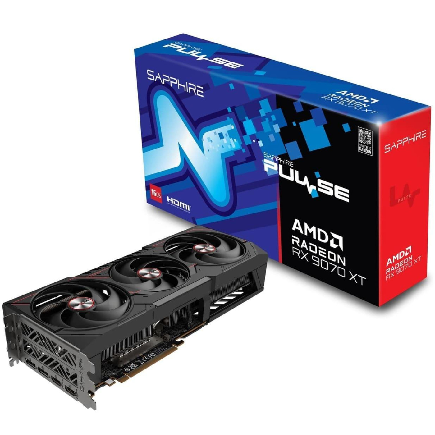 Видеокарта Sapphire AMD Radeon RX 9070 XT 16GB PULSE Gaming OC (11348-03-20G) (GDDR6, 256 bit, PCI-E v5.0 x16)