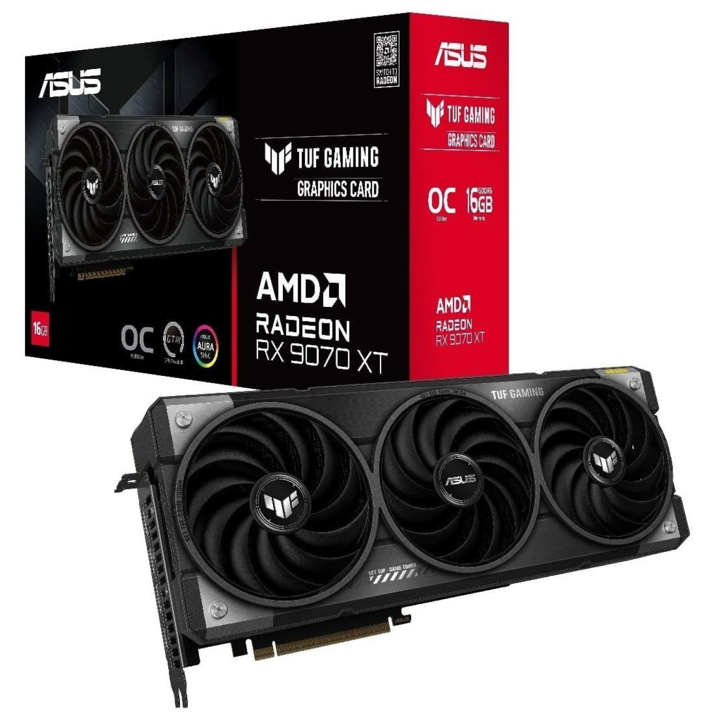 Відеокарта ASUS AMD Radeon RX 9070 XT 16GB TUF Gaming OC (TUF-RX9070XT-O16G-GAMING) (GDDR6, 256 bit, PCI-E v5.0 x16)