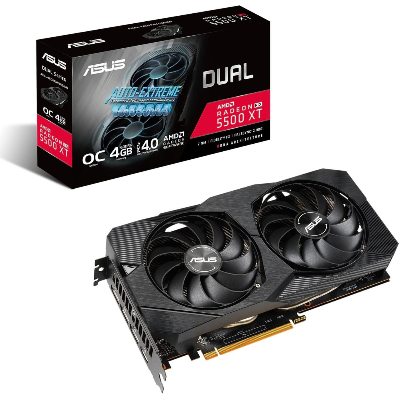 Відеокарта AMD Radeon Asus RX 5500 XT 4Gb EVO OC (DUAL-RX5500XT-O4G-EVO) ( Б/в