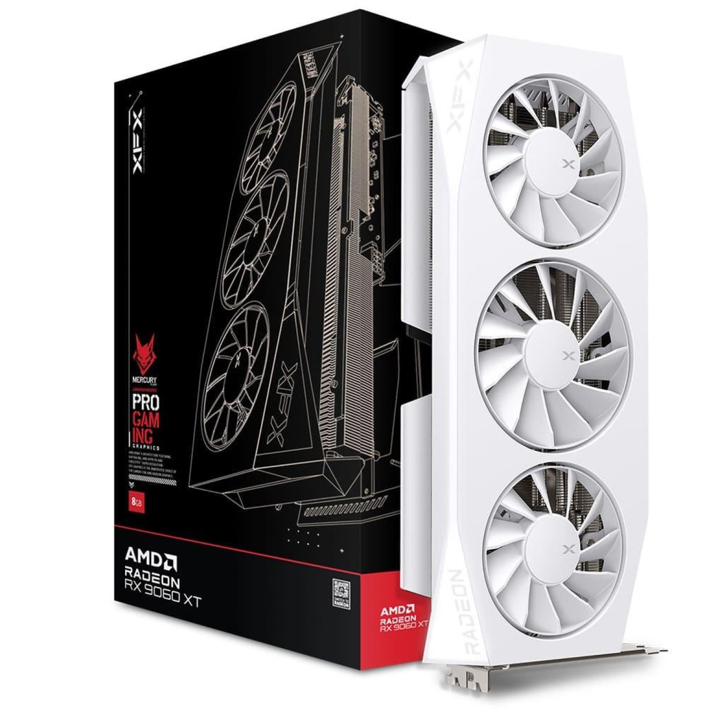 Відеокарта XFX AMD Radeon RX 9060 XT 16GB Mercury OC White Gaming Edition (RX-96TMERCW9) (GDDR6, 128 bit, PCI-E v5.0 x16)
