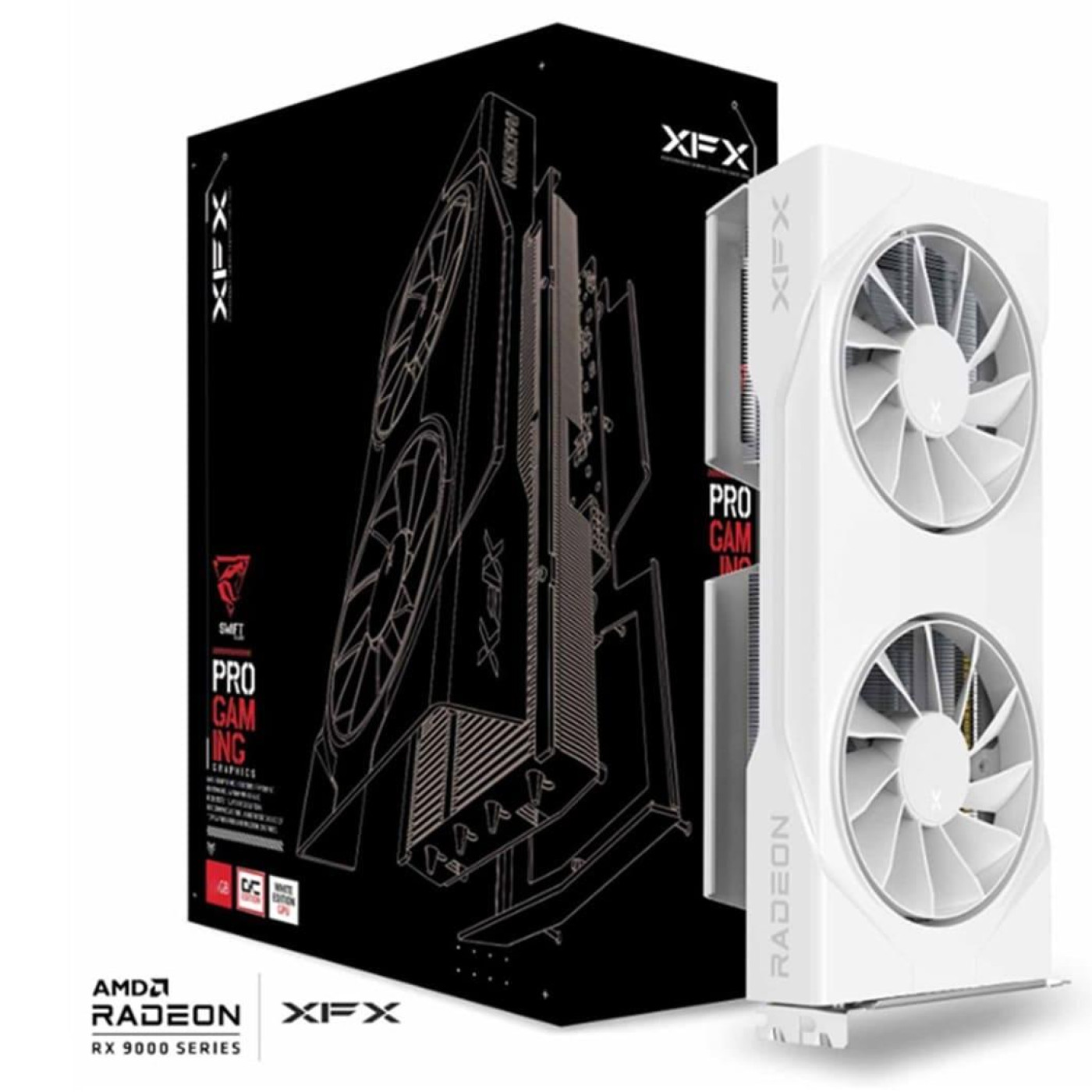 Відеокарта XFX AMD Radeon RX 9060 XT 16GB Swift OC White Gaming Edition (RX-96TSW16WQ) (GDDR6, 128 bit, PCI-E v5.0 x16)