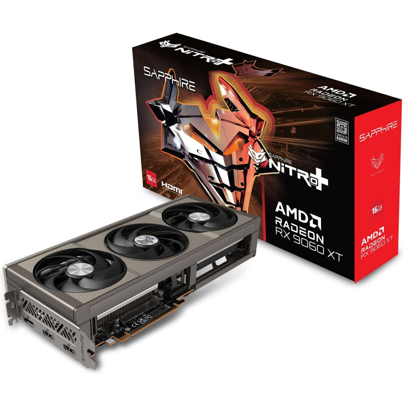 Відеокарта Sapphire AMD Radeon RX 9060 XT 16GB NITRO+ (11350-01-20G) (GDDR6, 128 bit, PCI-E v5.0 x16)