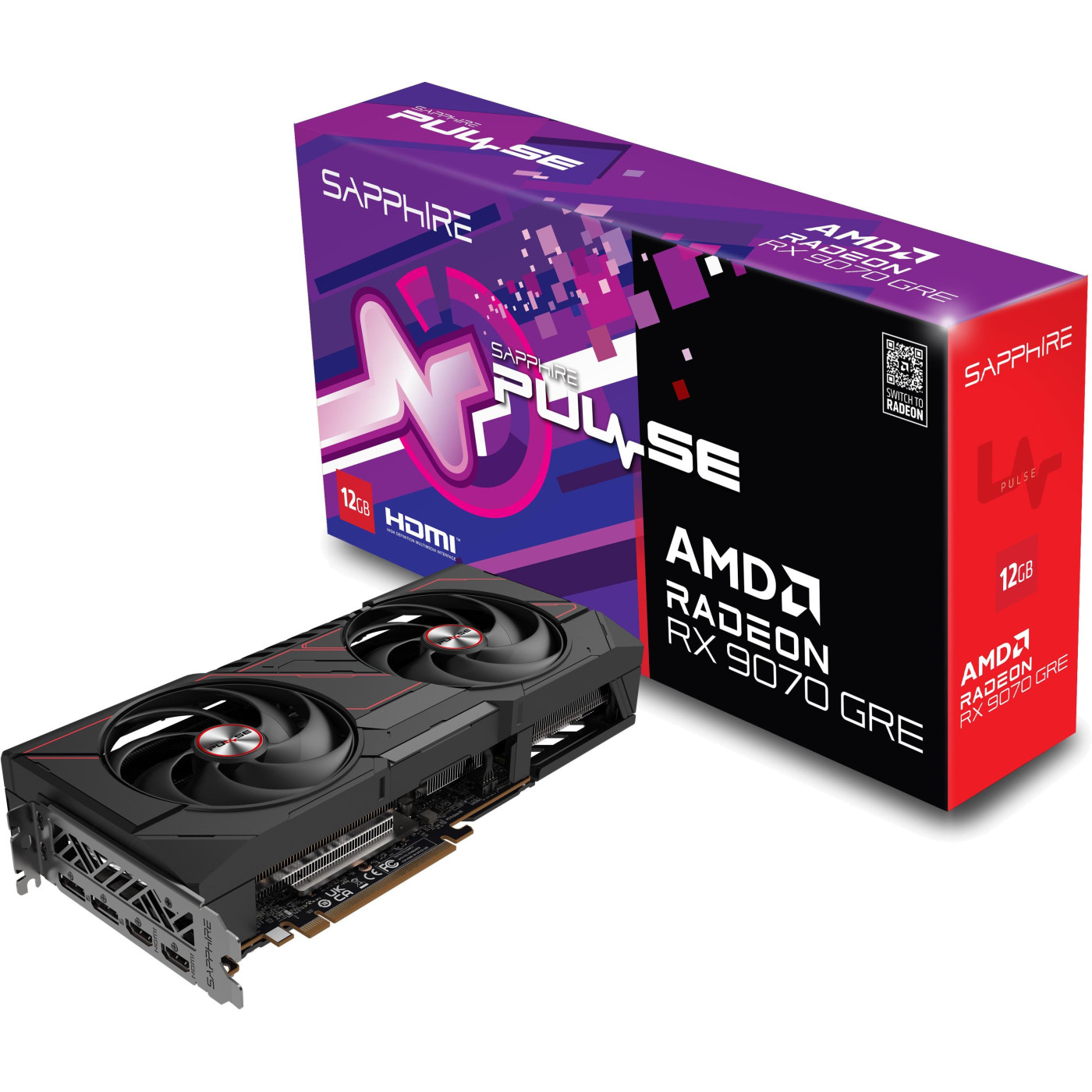 Відеокарта SAPPHIRE AMD Radeon RX 9070 12GB GRE PULSE GAMING OC (11354-01-20G) (GDDR6, 192 bit, PCI-E v5.0 x16)