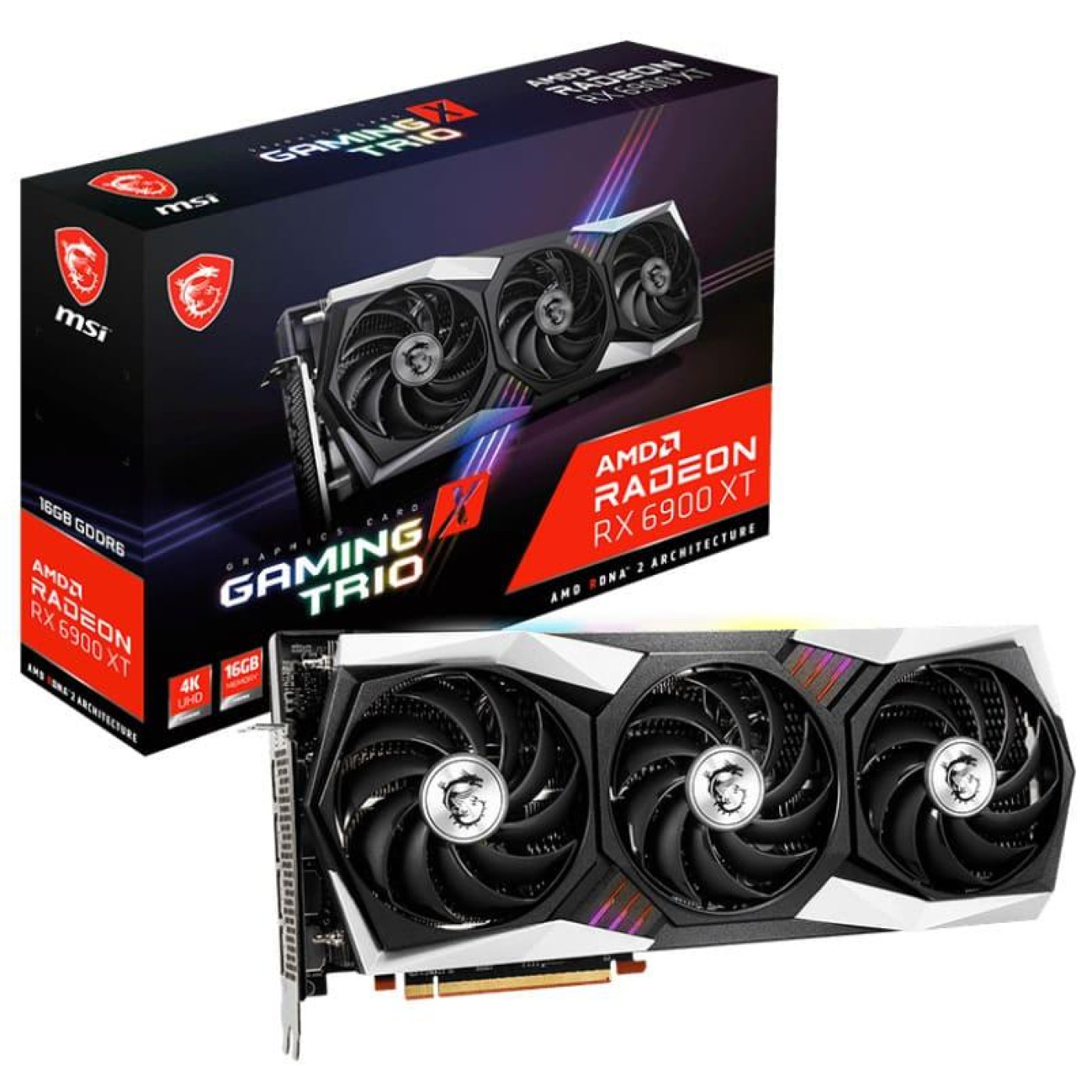 Відеокарта MSI AMD Radeon RX 6900 XT 16GB Gaming X Trio (Radeon RX 6900 XT GAMING X TRIO 16G) (GDDR6, 256 bit, PCI-E v4.0 x16) Б/в