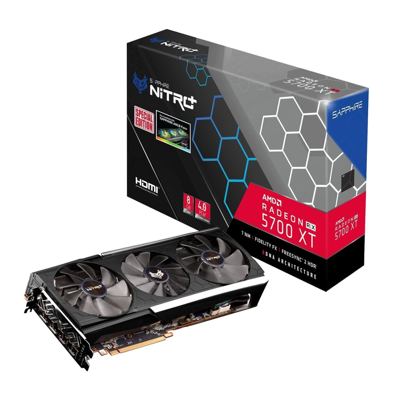 Відеокарта Sapphire AMD Radeon RX 5700 XT 8Gb Nitro+ Special Edition (11293-05-40G) (GDDR6, 256 bit, PCI-E v4.0 x16) Б/в