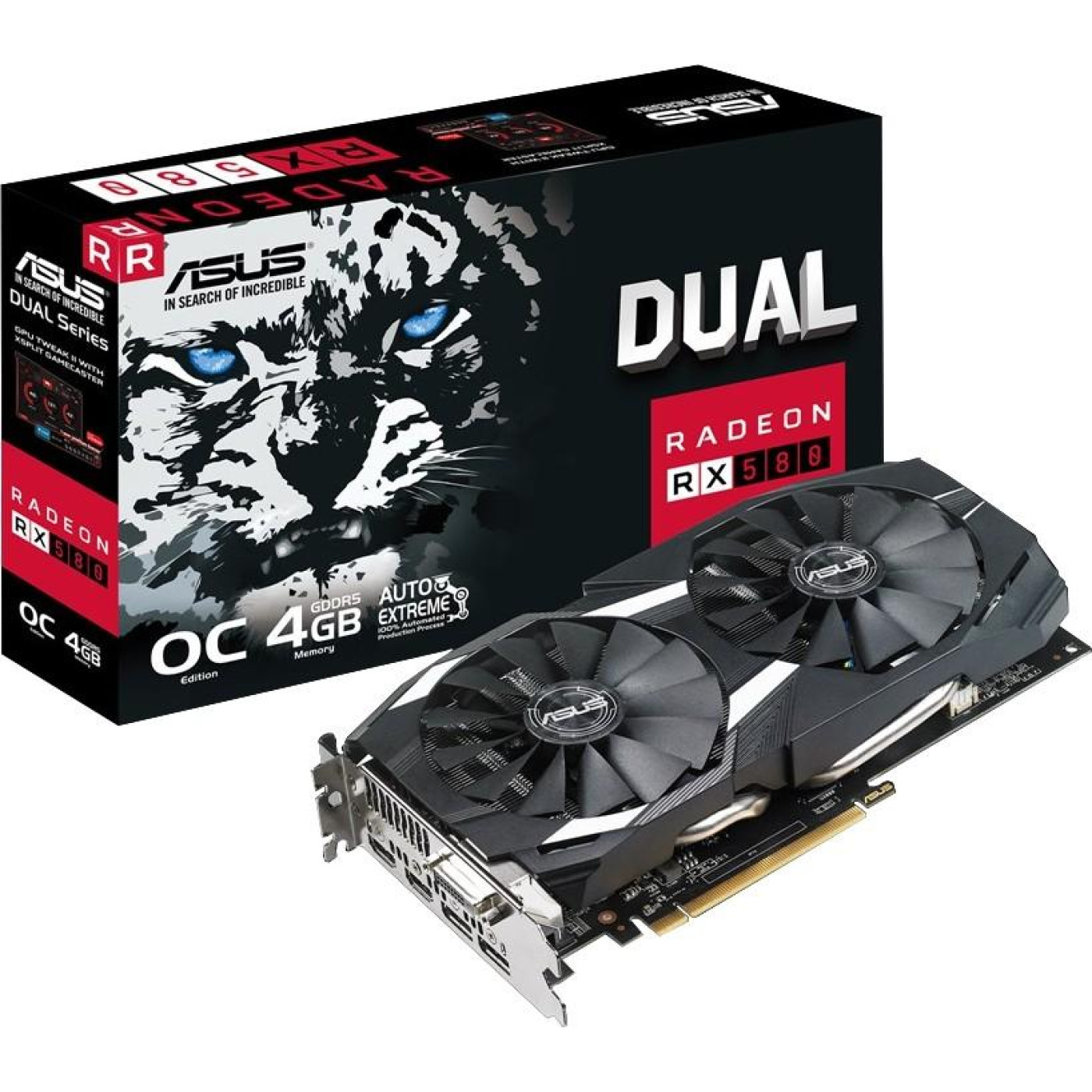 Відеокарта ASUS AMD Radeon RX 580 4Gb Dual OC (DUAL-RX580-O4G) (GDDR5, 256 bit, PCI-E 3.0 x16) Б/в