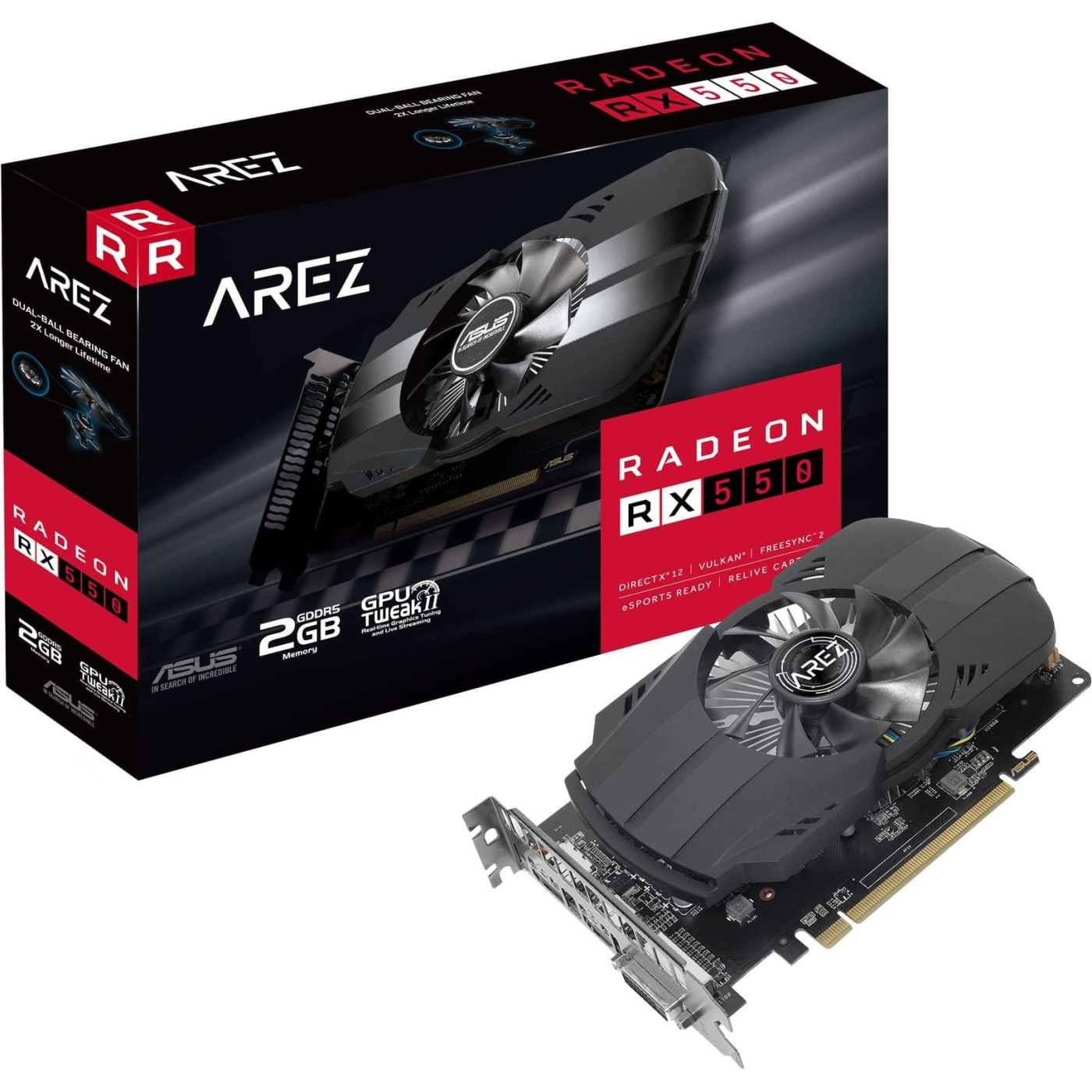 Відеокарта ASUS AMD Radeon RX 550 2Gb Phoenix (AREZ-PH-RX550-2G) (GDDR5, 128 bit, PCI-E 3.0 x16) Б/в
