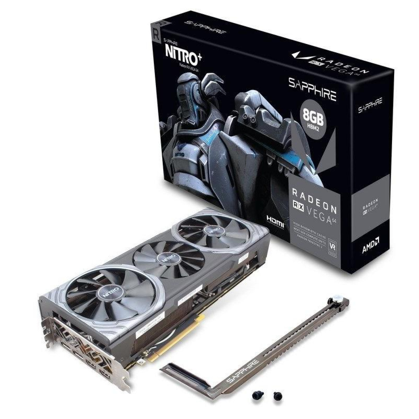 Видеокарта Sapphire AMD Radeon RX Vega 64 8G NITRO+ (11275-03) (HBM2, 2048 bit, PCI-E 3.0 x16) Б/у