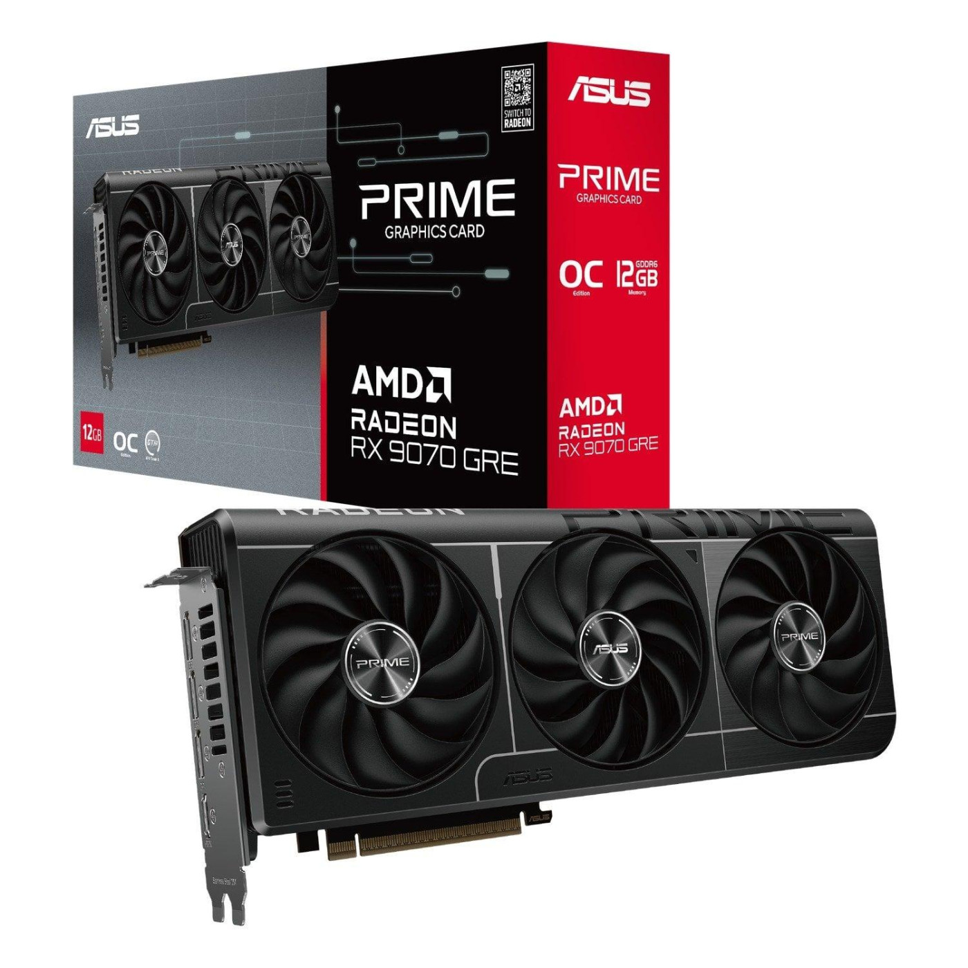Відеокарта ASUS AMD Radeon RX 9070 GRE 12Gb PRIME OC EVO (PRIME-RX9070GRE-O12G-EVO) (GDDR6, 192 bit, PCI-E v5.0 x16)