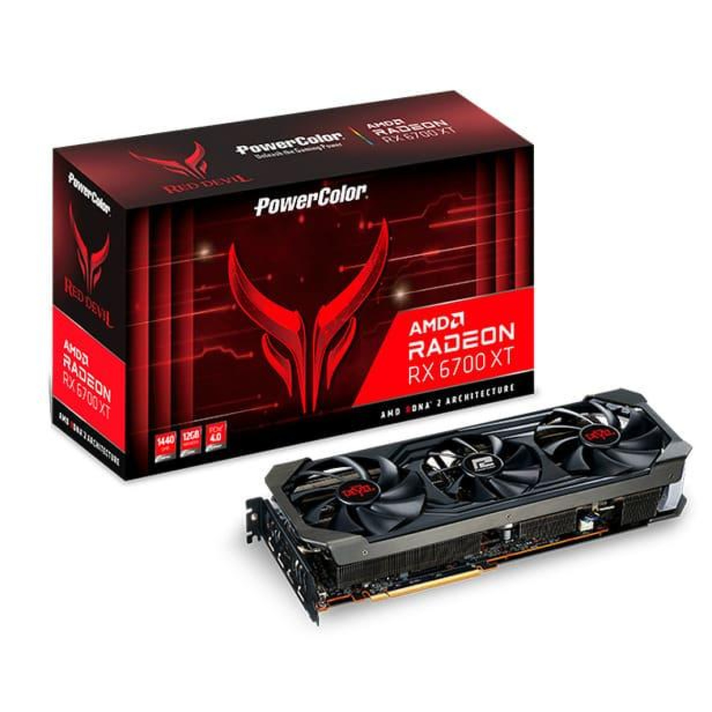 Відеокарта PowerColor AMD Radeon RX 6700 XT 12Gb Red Devil (AXRX 6700XT 12GBD6-3DHE/OC) (GDDR6, 192 bit, PCI-E v4.0) Б/в