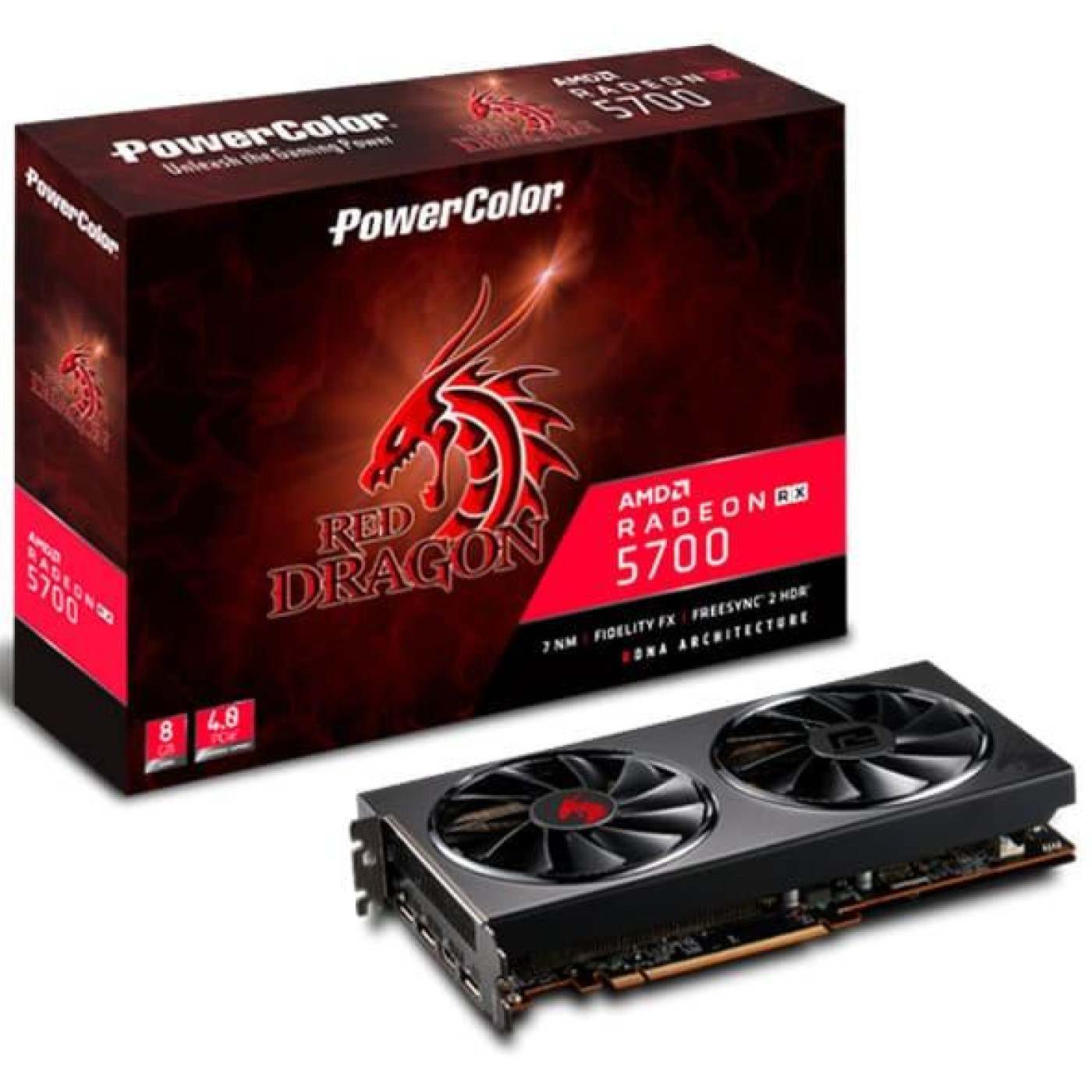 Відеокарта PowerColor AMD Radeon RX 5700 8GB Red Dragon OC (AXRX 5700 8GBD6-3DHR/OC) (GDDR6, 256 bit, PCI-E v4.0 x16) Б/в