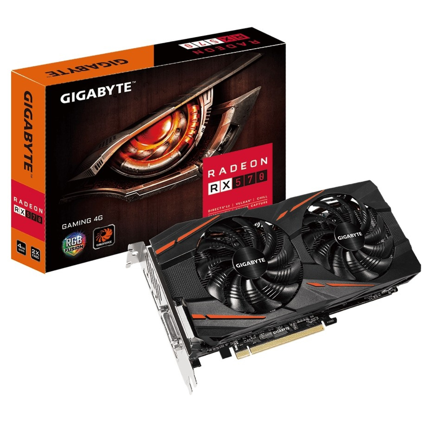 Видеокарта Gigabyte AMD Radeon RX 570 8Gb Gaming (GV-RX570GAMING-8GD) (GDDR5, 256 bit, PCI-E v3.0) Б/у