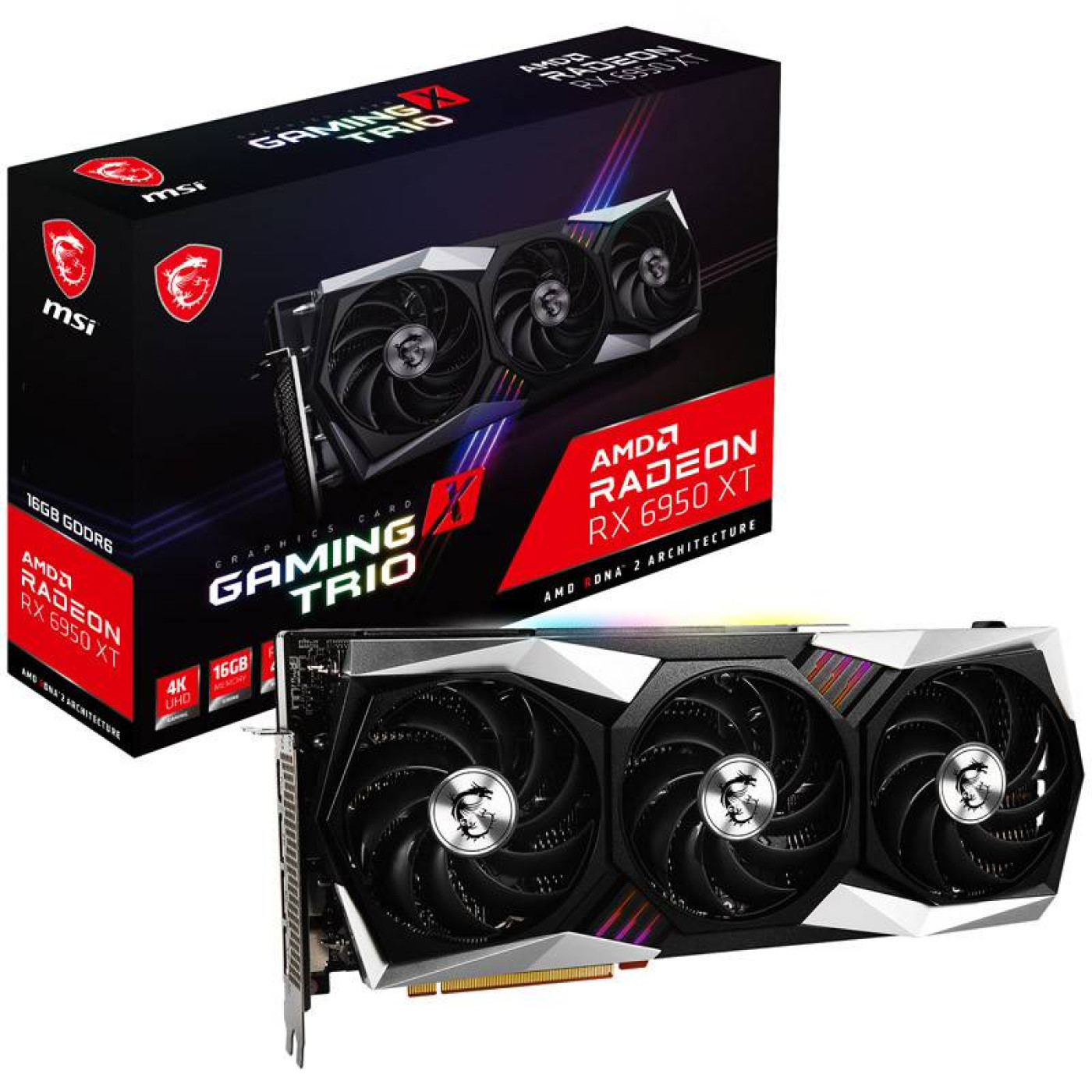 Відеокарта MSI AMD Radeon RX 6950 XT 16GB Gaming X TRIO (Radeon RX 6950 XT Gaming X TRIO 16G) (GDDR6, 256 bit, PCI-E 4.0 x16)
