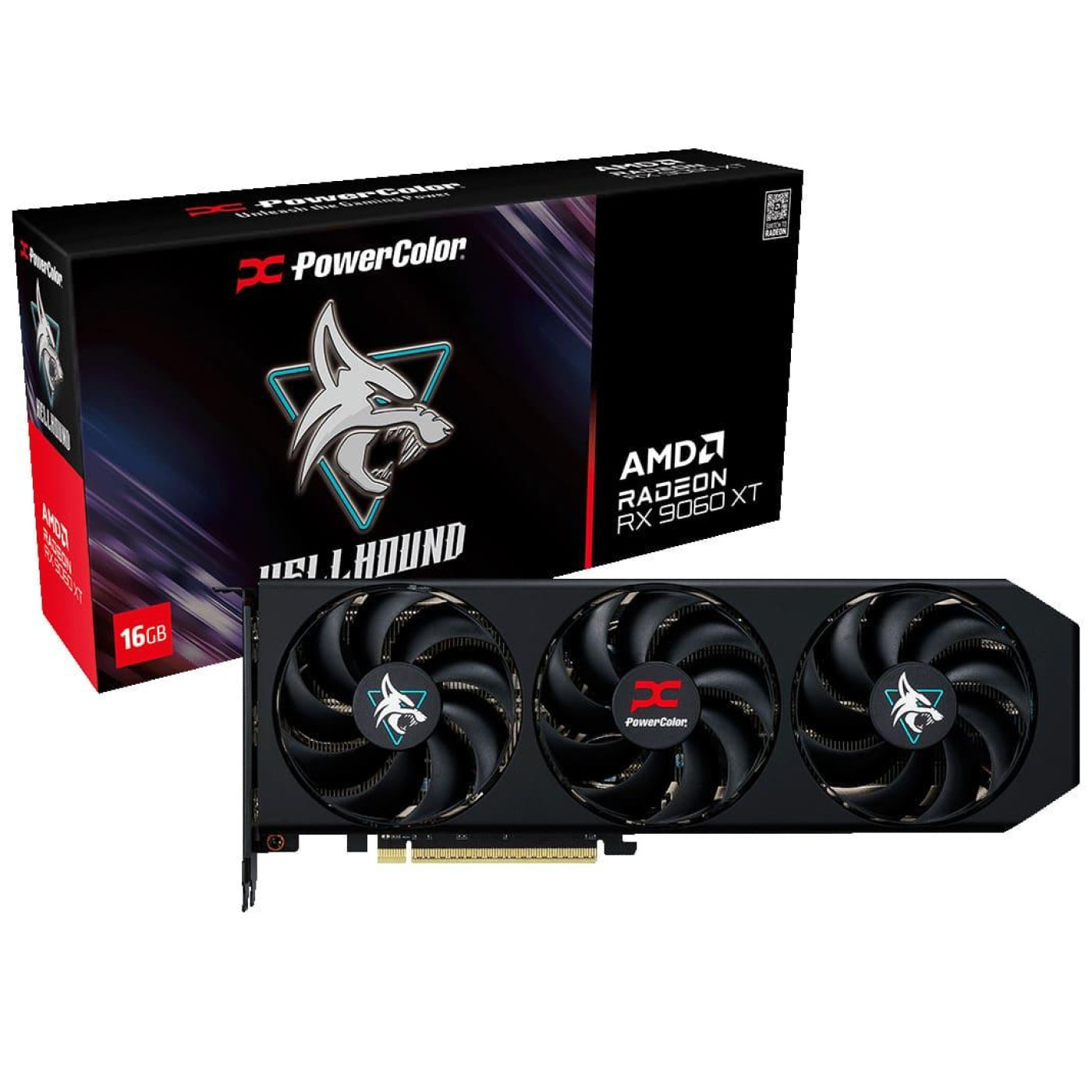 Відеокарта PowerColor AMD Radeon RX 9060 XT 16GB Hellhound (RX9060XT 16G-L/OC) (GDDR6, 128 bit, PCI-E v5.0 x16)