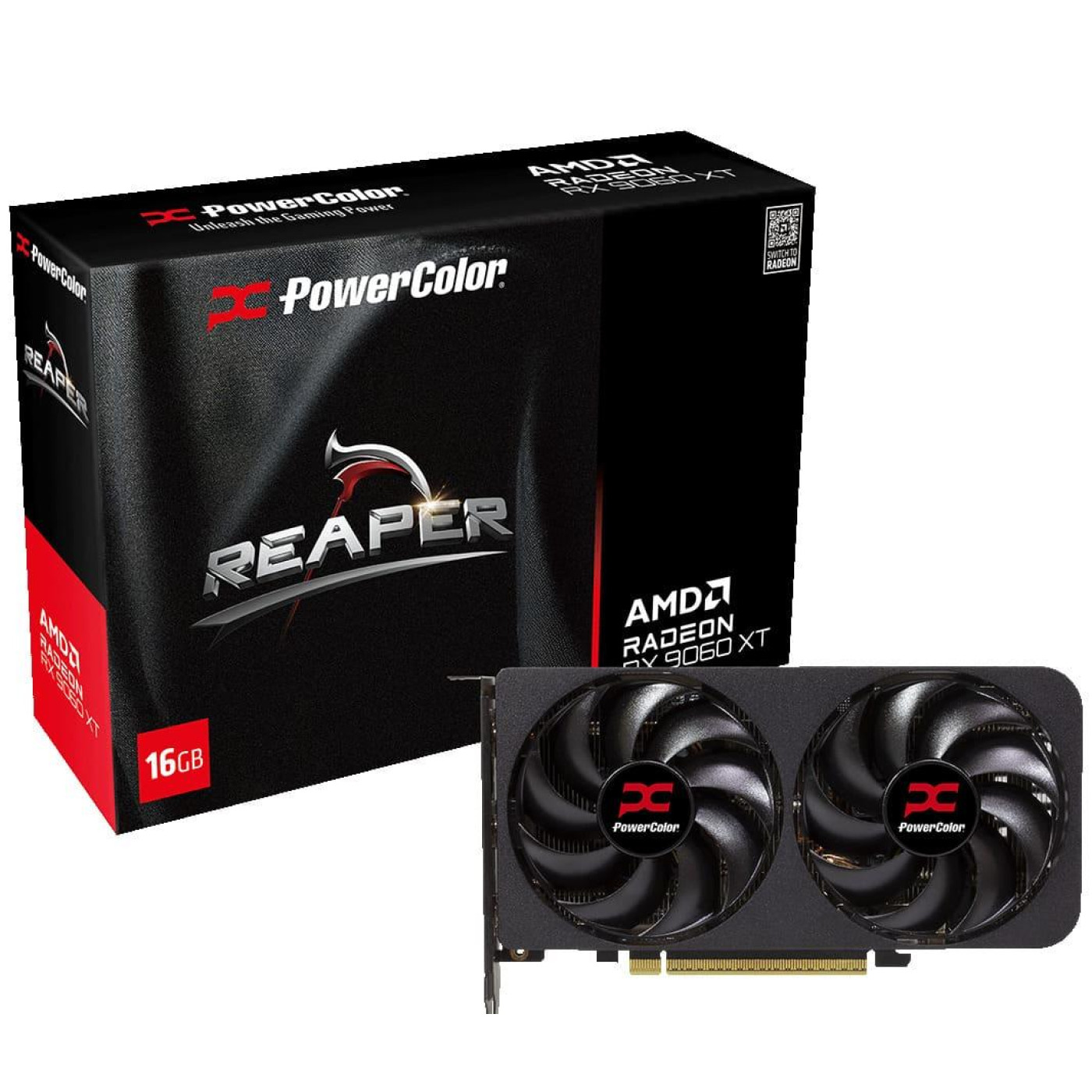 Відеокарта PowerColor AMD Radeon RX 9060 XT 16GB Reaper (RX9060XT 16G-A) (GDDR6, 128 bit, PCI-E v5.0 x16) Б/в