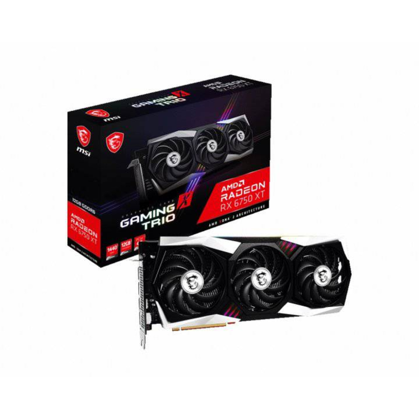 Видеокарта MSI AMD Radeon RX 6750 XT 12GB Gaming X TRIO (Radeon RX 6750 XT Gaming X TRIO 12G) (GDDR6, 192 bit, PCI-E 4.0 x16) FR