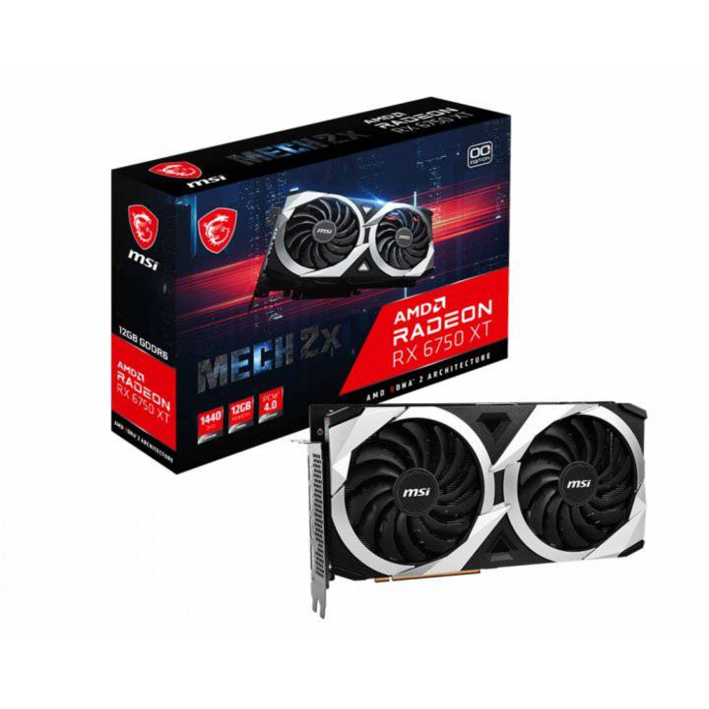 Видеокарта MSI AMD Radeon RX 6750 XT 12GB MECH 2X OC (RX 6750 XT MECH 2X 12G OC) (Radeon RX 6750 XT MECH 2X 12G OC) (GDDR6, 192 bit, PCI-E 4.0 x16) Б/у