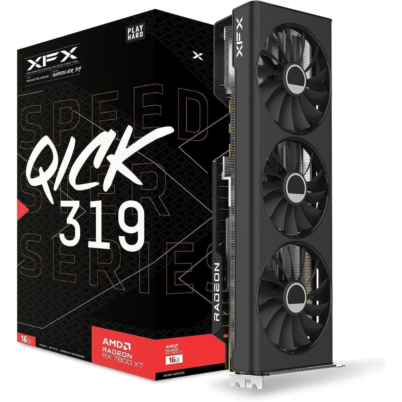 Відеокарта XFX AMD Radeon RX 7800 XT 16GB QICK319 CORE (RX-78TQICKF9) (GDDR6, 256 bit, PCI-E v4.0 x16) Б/в