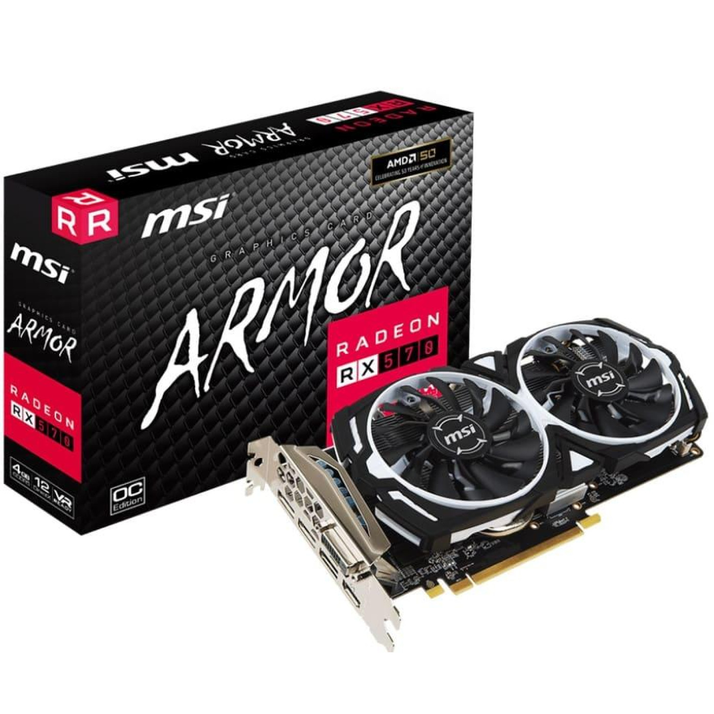 Відеокарта MSI AMD Radeon RX 570 4G Armor OC (Radeon RX 570 ARMOR 4G OC) (GDDR5, 256 bit, PCI-E 3.0 x16) Б/в