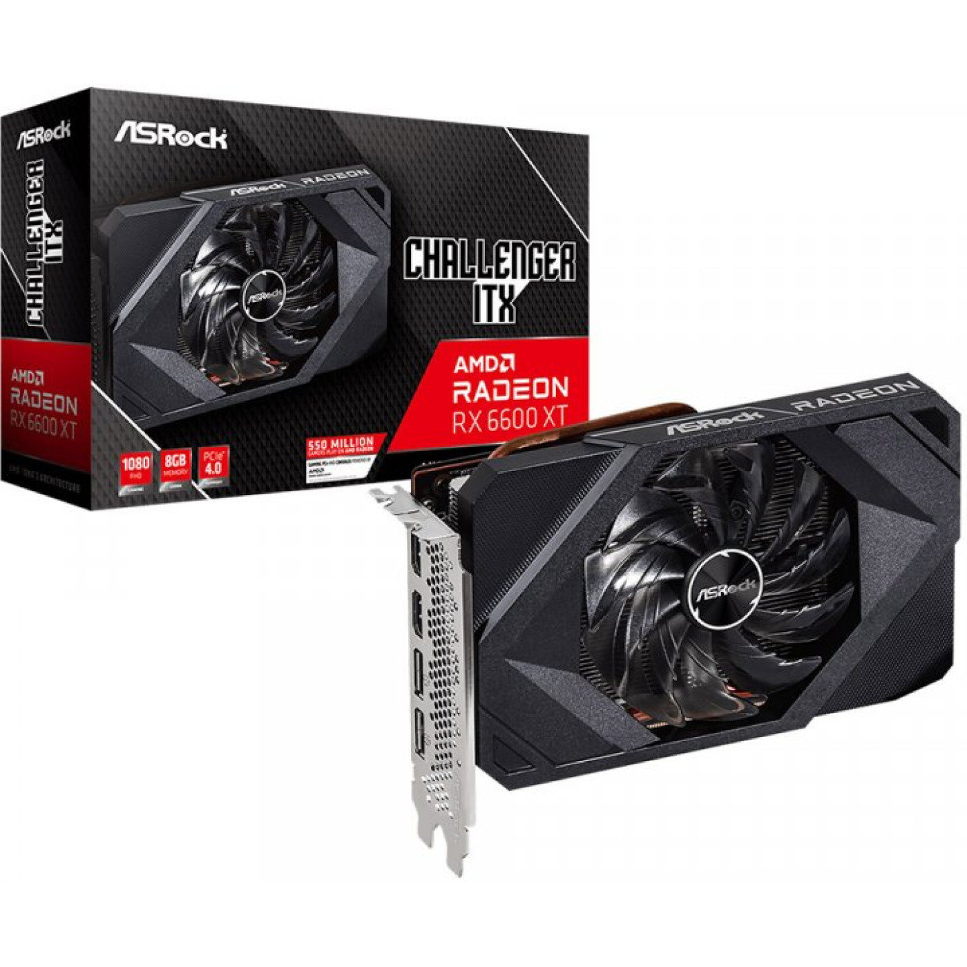 Відеокарта AsRock AMD Radeon RX 6600 XT Challenger ITX 8GB (RX6600XT CLI 8G) (GDDR6, 128 bit, PCI-E 4.0 x16)