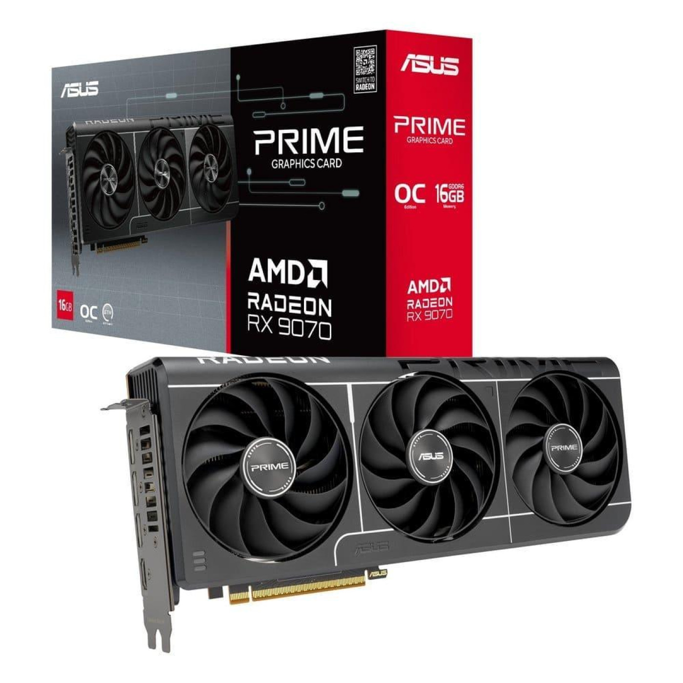 Відеокарта ASUS AMD Radeon RX 9070 16GB Prime Evo OC (PRIME-RX9070-O16G-EVO) (GDDR6, 256 bit, PCI-E v5.0 x16)