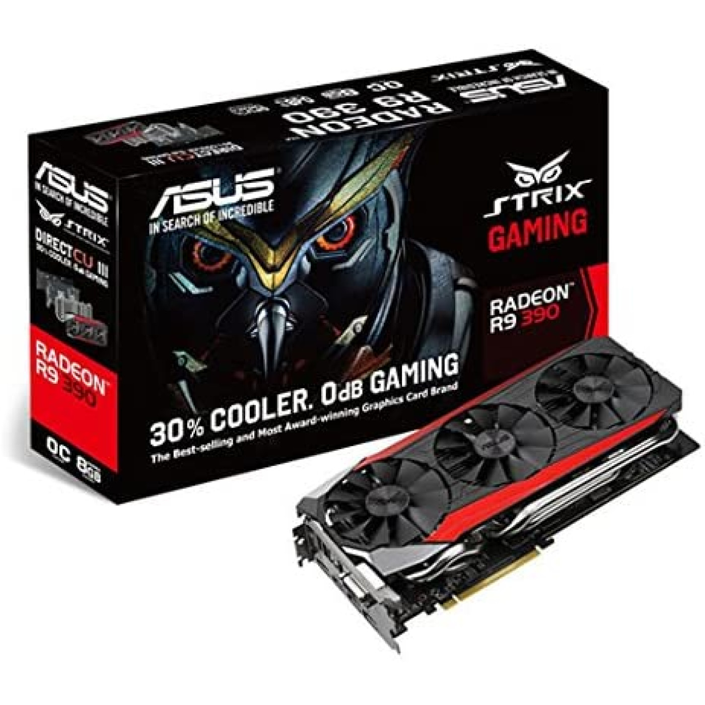 Видеокарта ASUS AMD Radeon R9 390 8Gb Strix GAMING (STRIX-R9390-DC3OC-8GD5-GAMING) (GDDR5, 512 bit, PCI-E 3.0 x16) Б/у