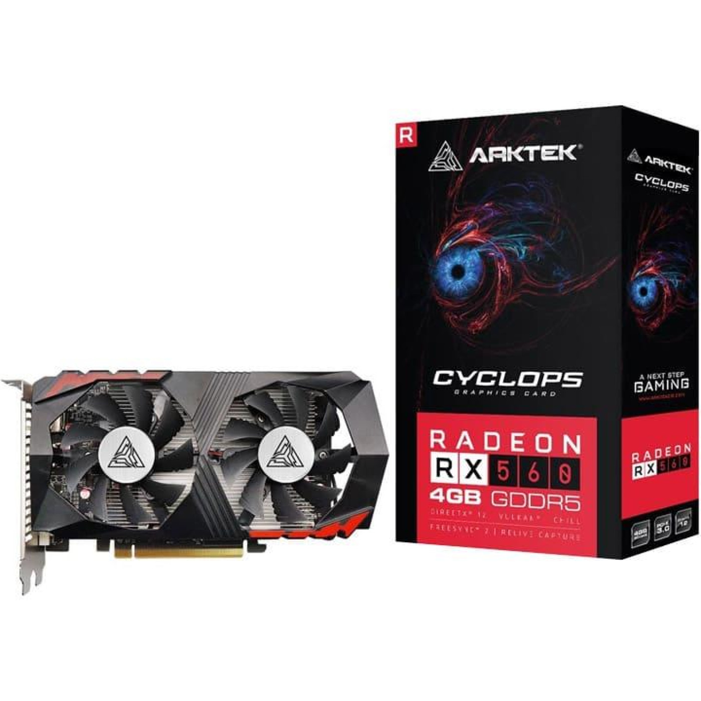 Видеокарта Arktek AMD Radeon RX 560 4Gb GDDR5, 128-bit, DVI/HDMI/DP, 1176/6000 MHz (AKR560D5S4GH1) (GDDR5, 128 bit, PCI-E 3.0 x16)