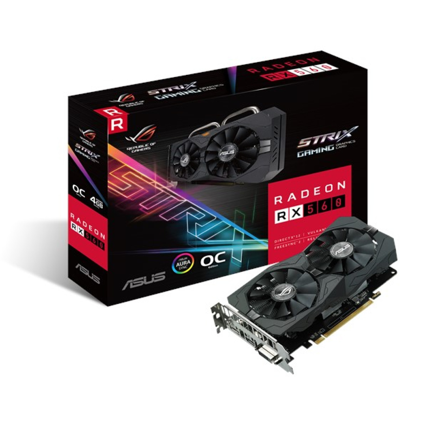 Видеокарта ASUS AMD Radeon RX 560 4Gb ROG Strix OC (ROG-STRIX-RX560-O4G-GAMING) (GDDR5, 128 bit, PCI-E 3.0 x16)