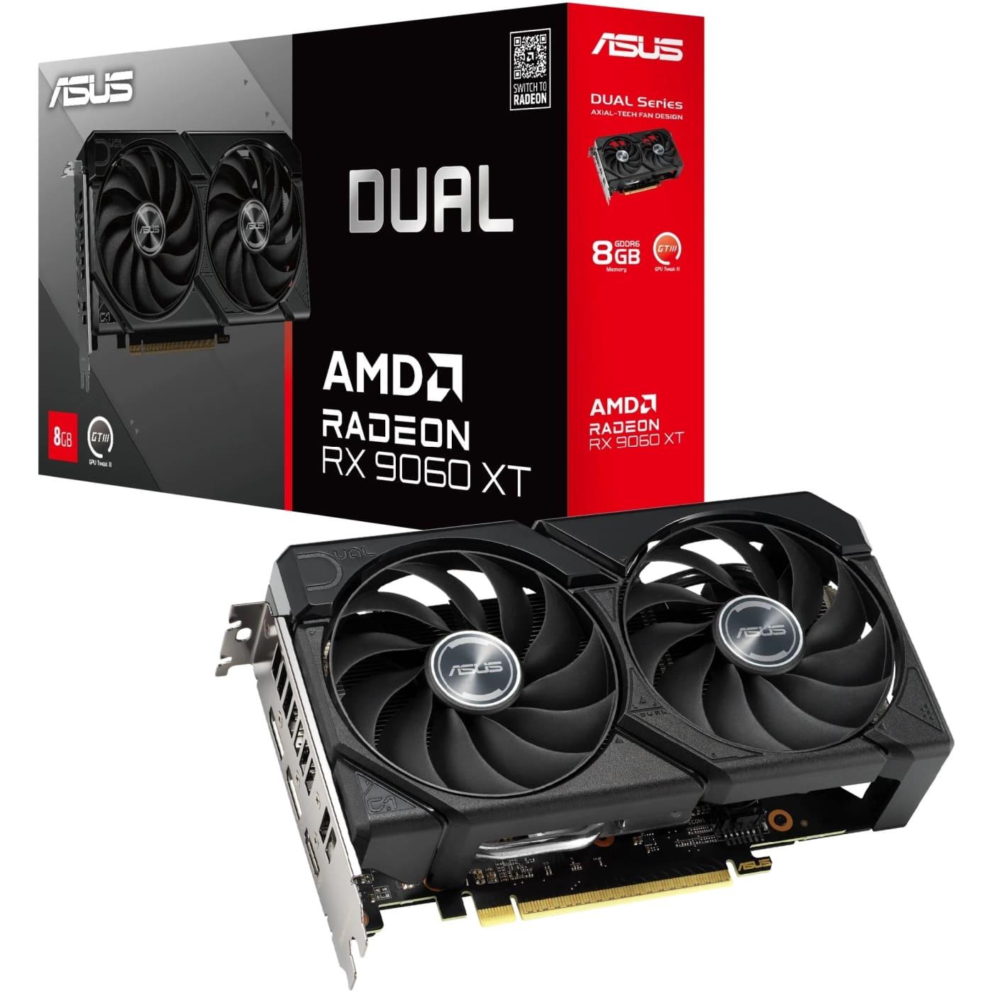 Відеокарта ASUS AMD Radeon RX 9060 XT 8Gb Dual (DUAL-RX9060XT-8G) (GDDR6, 128 bit, PCI-E v5.0 x16)